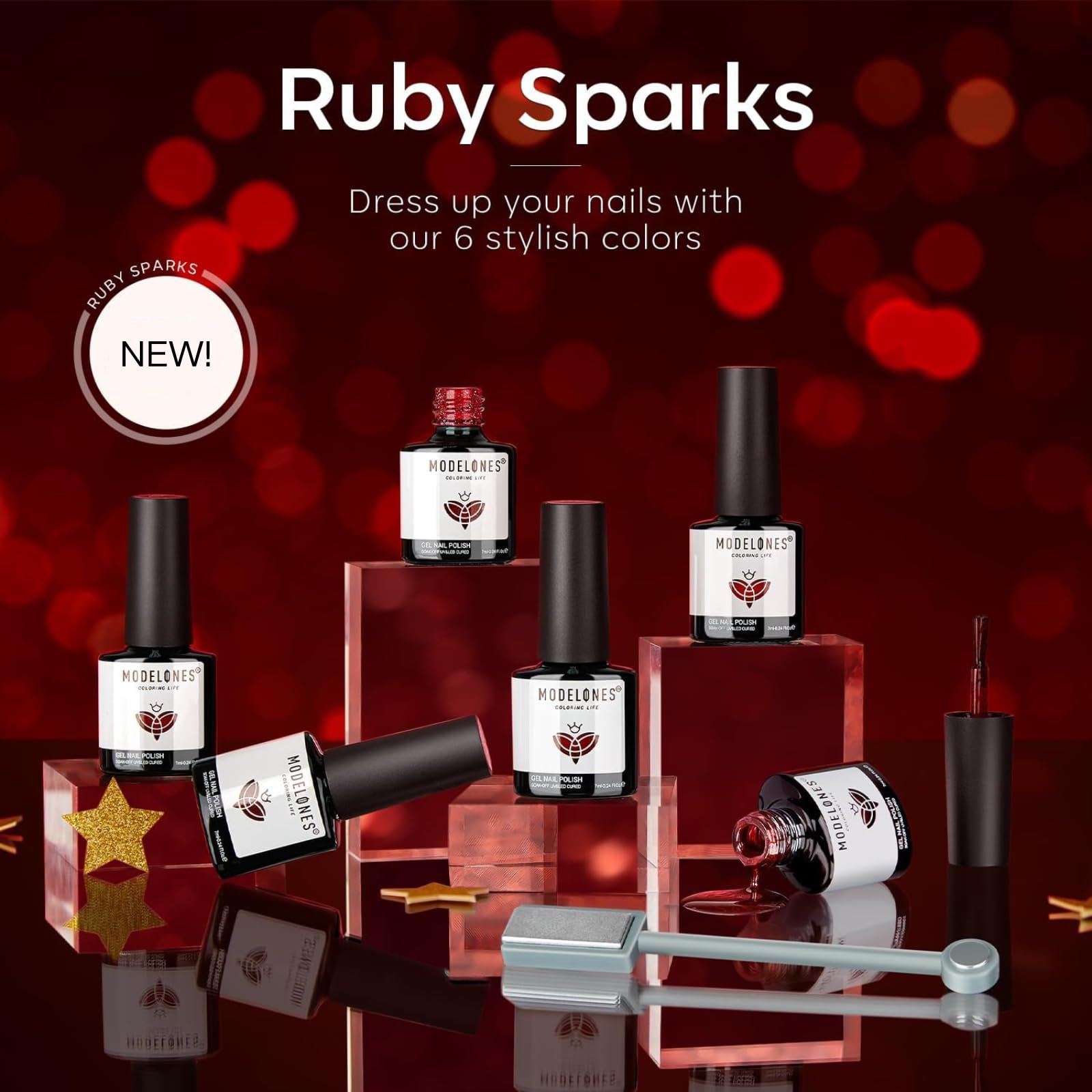 Foto 3 pulgar | Set De Esmaltes De Uñas En Gel Modelones Red Ruby Sparks, 6 Colores, 7 Ml - Venta Internacional.