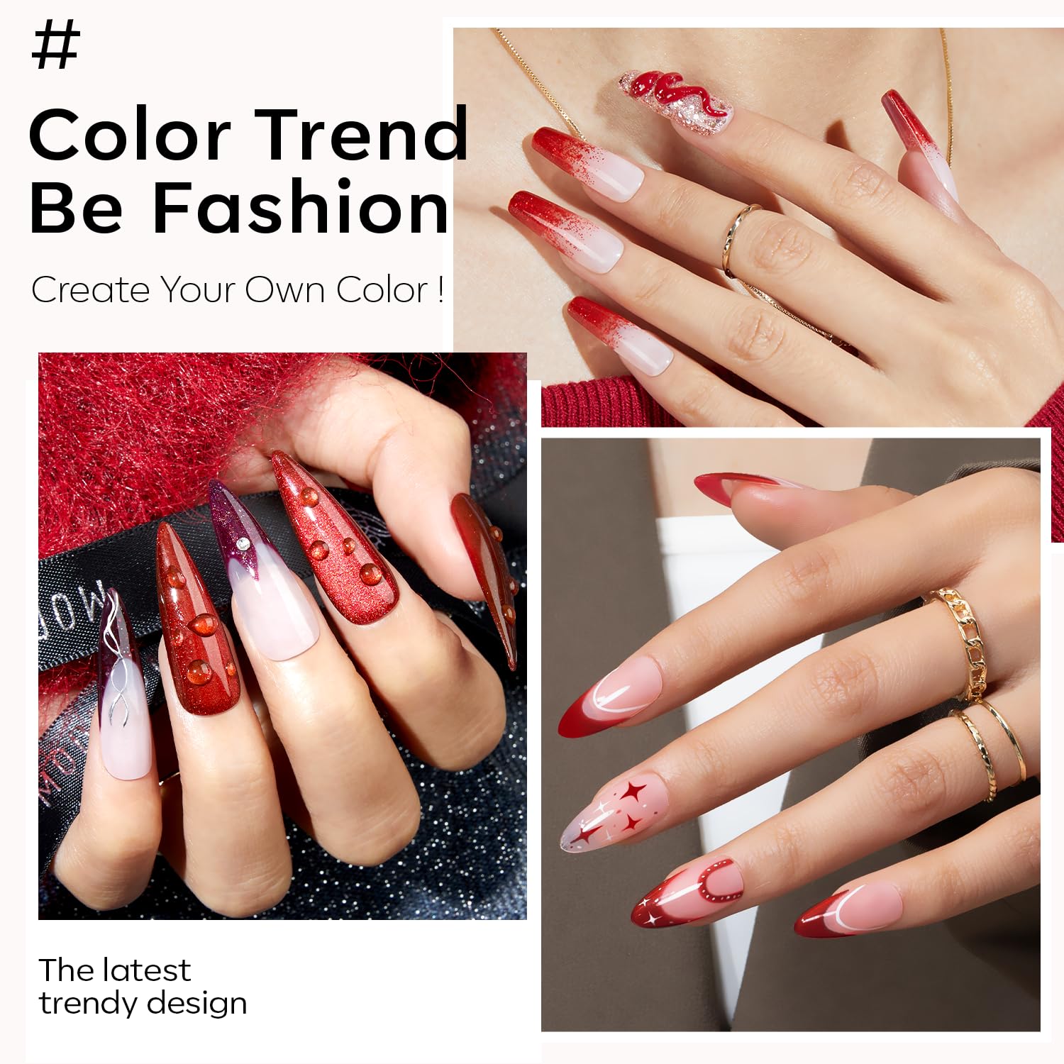 Foto 4 | Set De Esmaltes De Uñas En Gel Modelones Red Ruby Sparks, 6 Colores, 7 Ml - Venta Internacional.