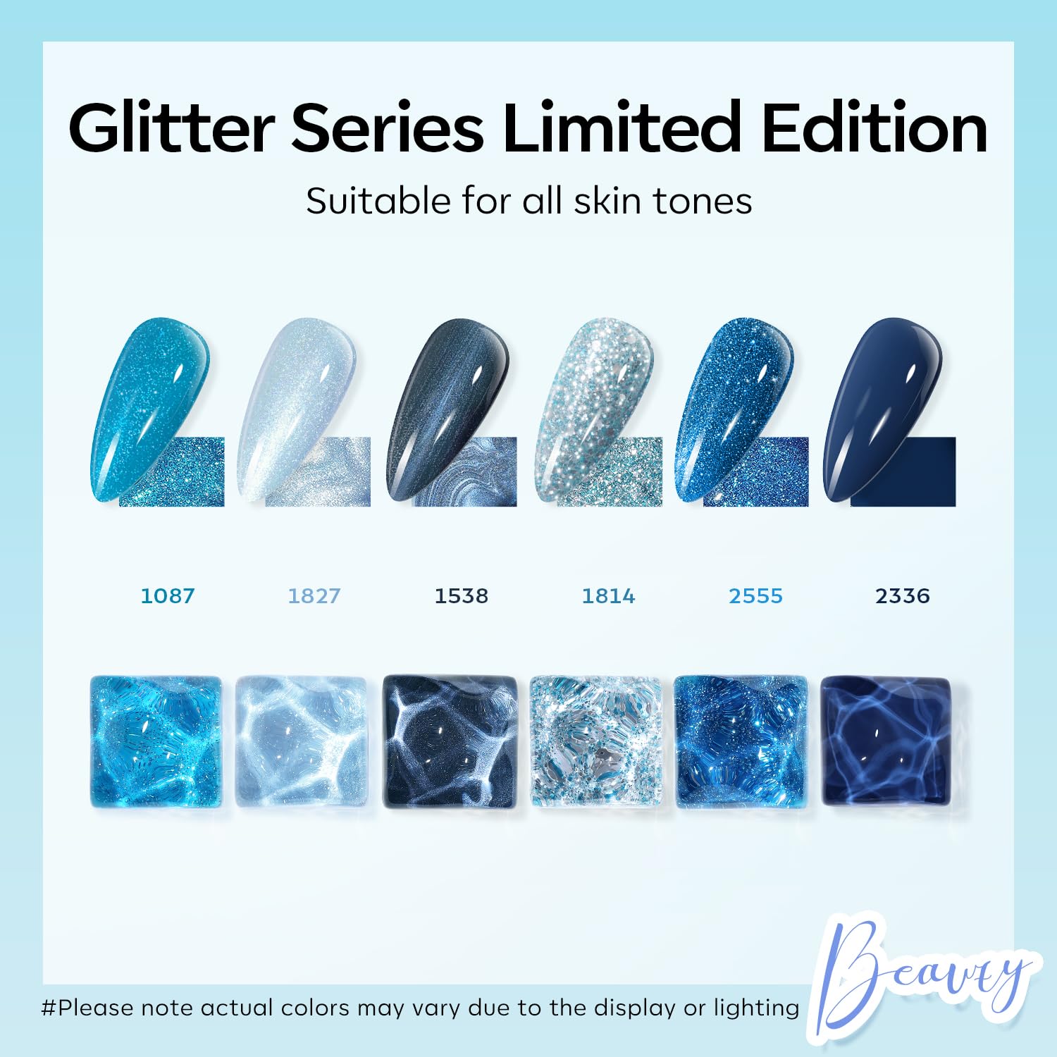 Foto 2 | Set De Esmaltes De Uñas En Gel Modelones, 6 Colores, Purpurina Azul - Venta Internacional.