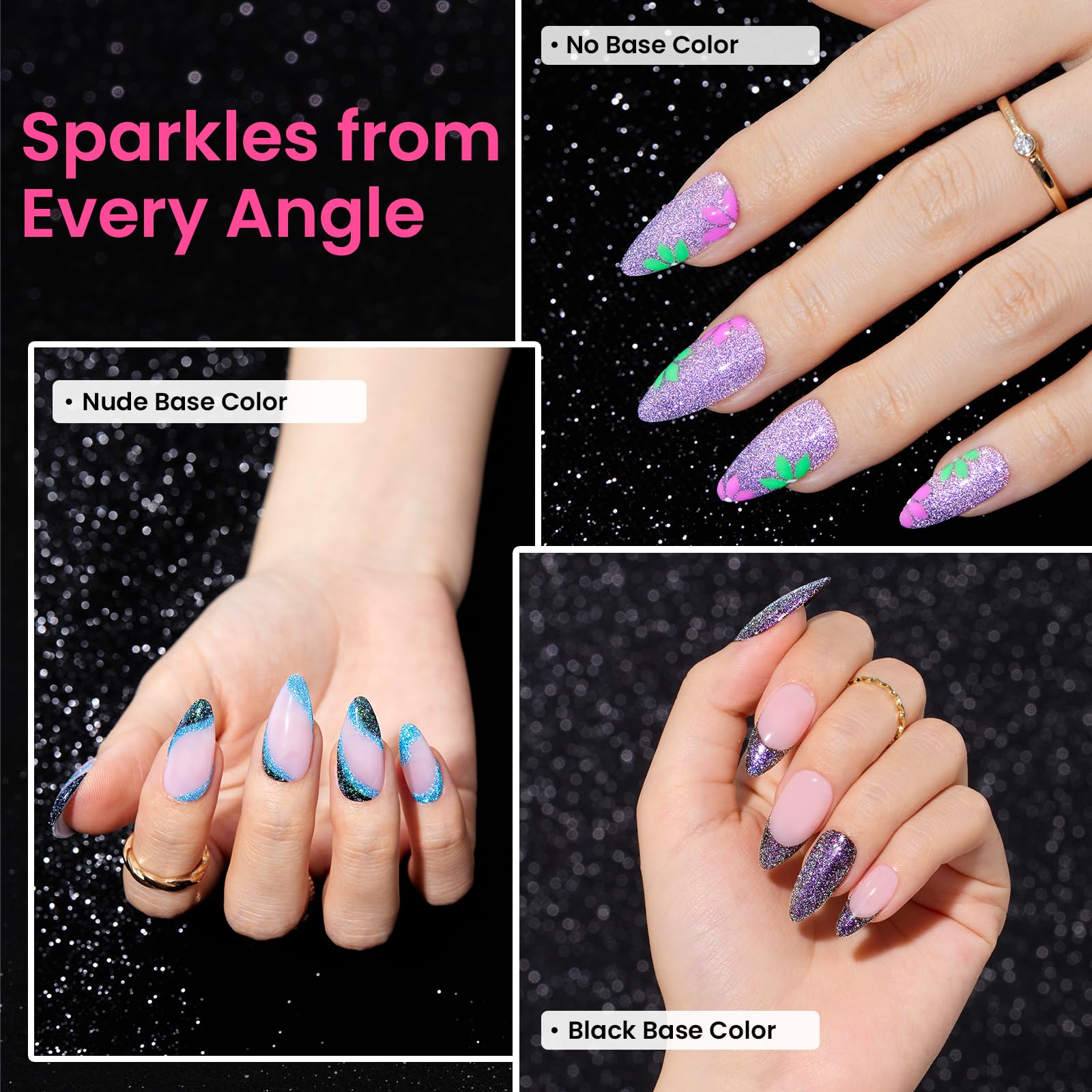 Foto 5 pulgar | Esmalte De Uñas En Gel Con Purpurina Con Forma De Escarabajos, 6 Colores, Remoja Los Rayos Uv - Venta Internacional.