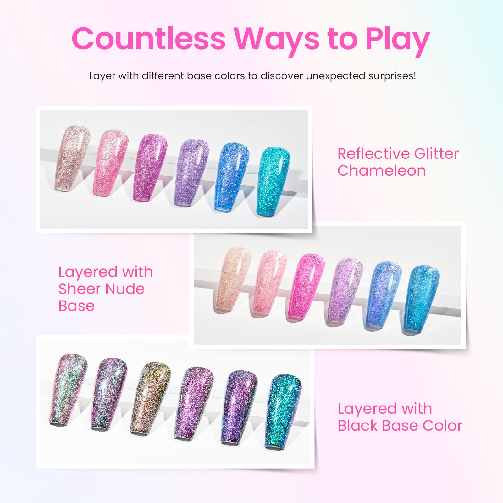 Foto 6 pulgar | Esmalte De Uñas En Gel Con Purpurina Con Forma De Escarabajos, 6 Colores, Remoja Los Rayos Uv - Venta Internacional.