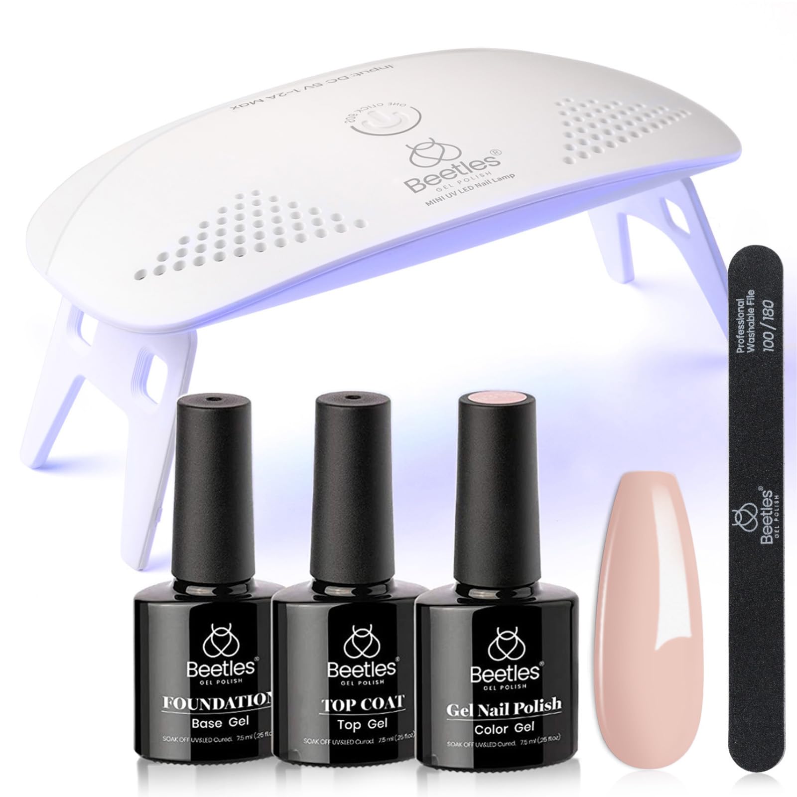 Foto 2 pulgar | Kit De Esmalte De Uñas En Gel Beetles Nude Con Luz Led Uv Para Mujer - Venta Internacional.
