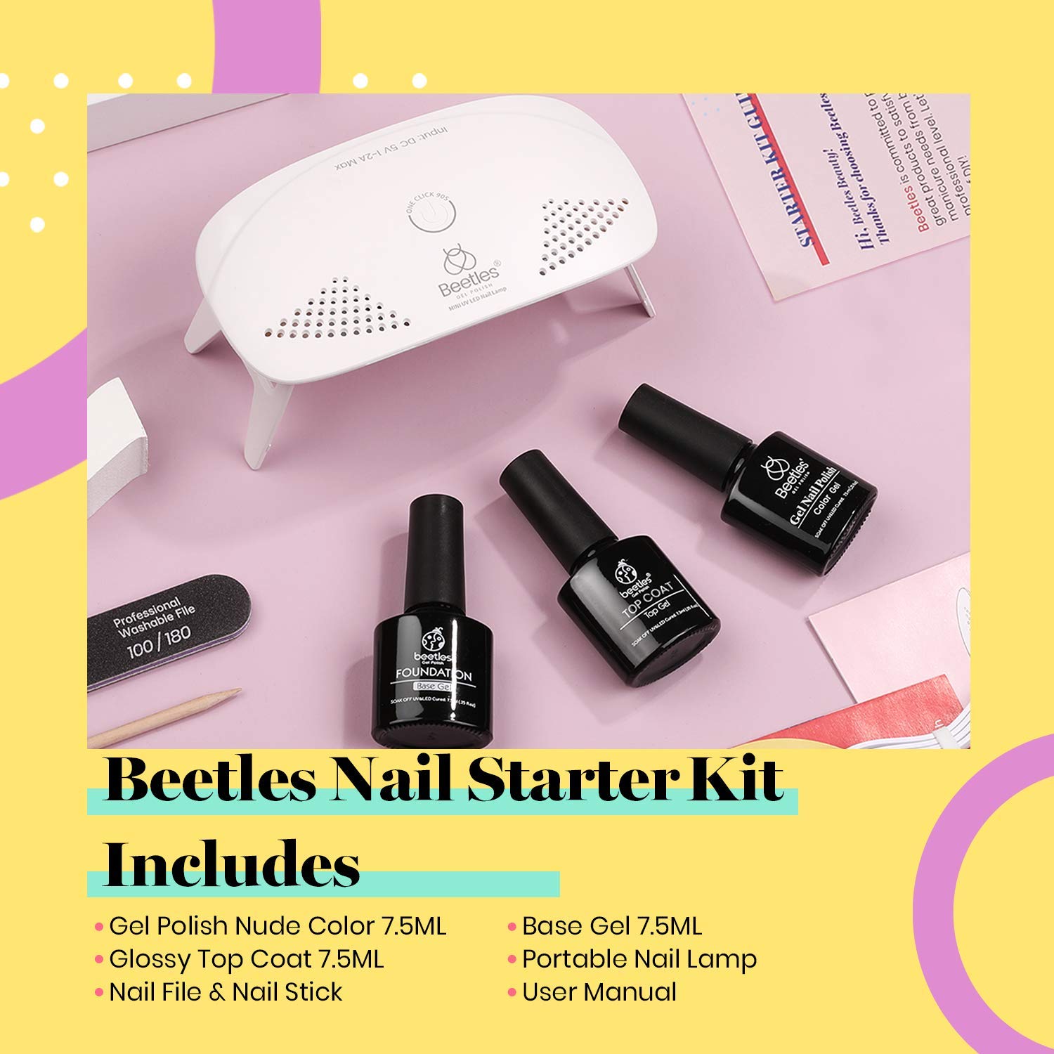 Foto 3 pulgar | Kit De Esmalte De Uñas En Gel Beetles Nude Con Luz Led Uv Para Mujer - Venta Internacional.