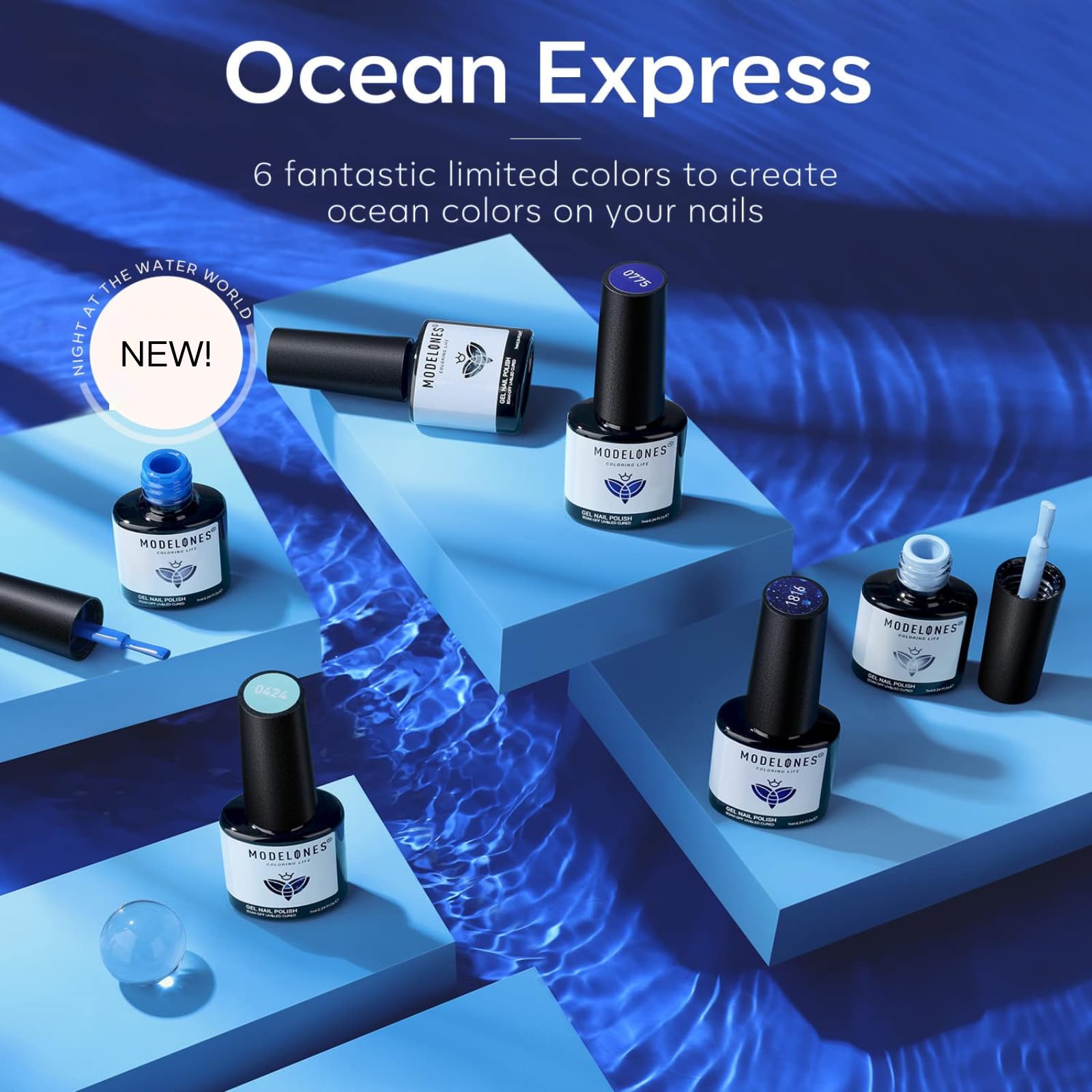 Foto 2 | Set De Esmaltes De Uñas En Gel Modelones Azul 6 Colores Para Mujer - Venta Internacional.