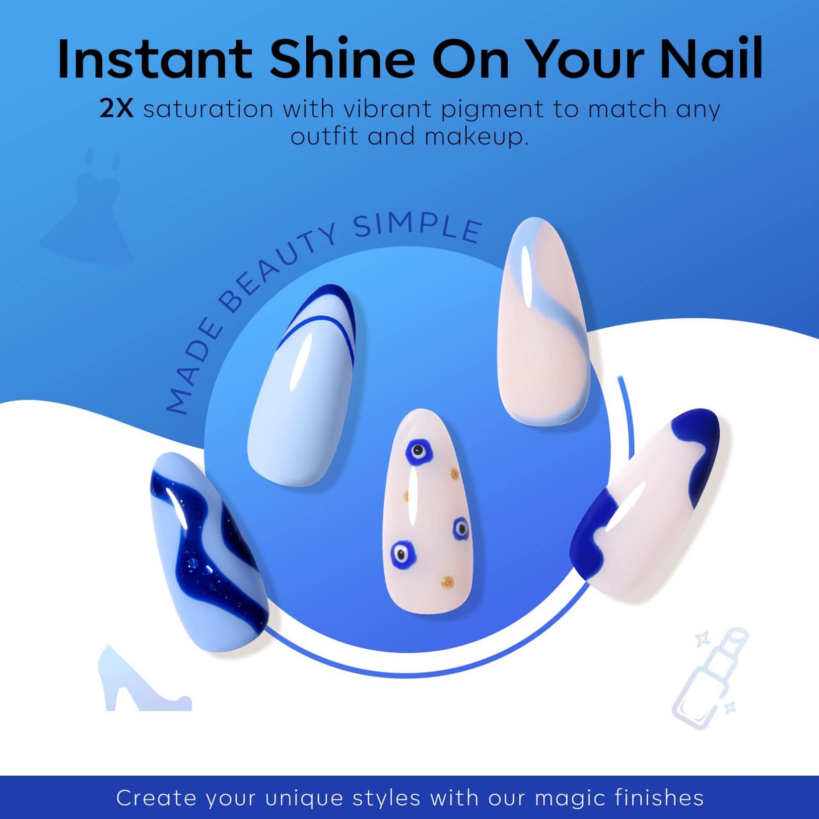 Foto 4 pulgar | Set De Esmaltes De Uñas En Gel Modelones Azul 6 Colores Para Mujer - Venta Internacional.