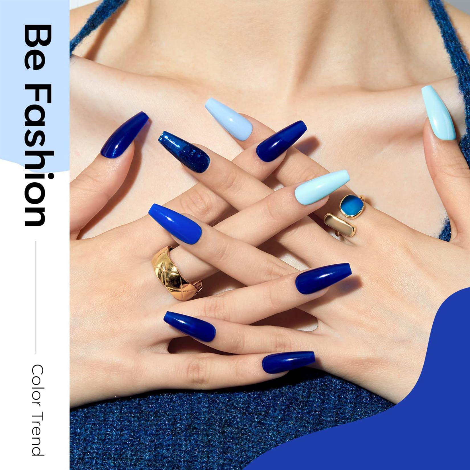Foto 5 pulgar | Set De Esmaltes De Uñas En Gel Modelones Azul 6 Colores Para Mujer - Venta Internacional.