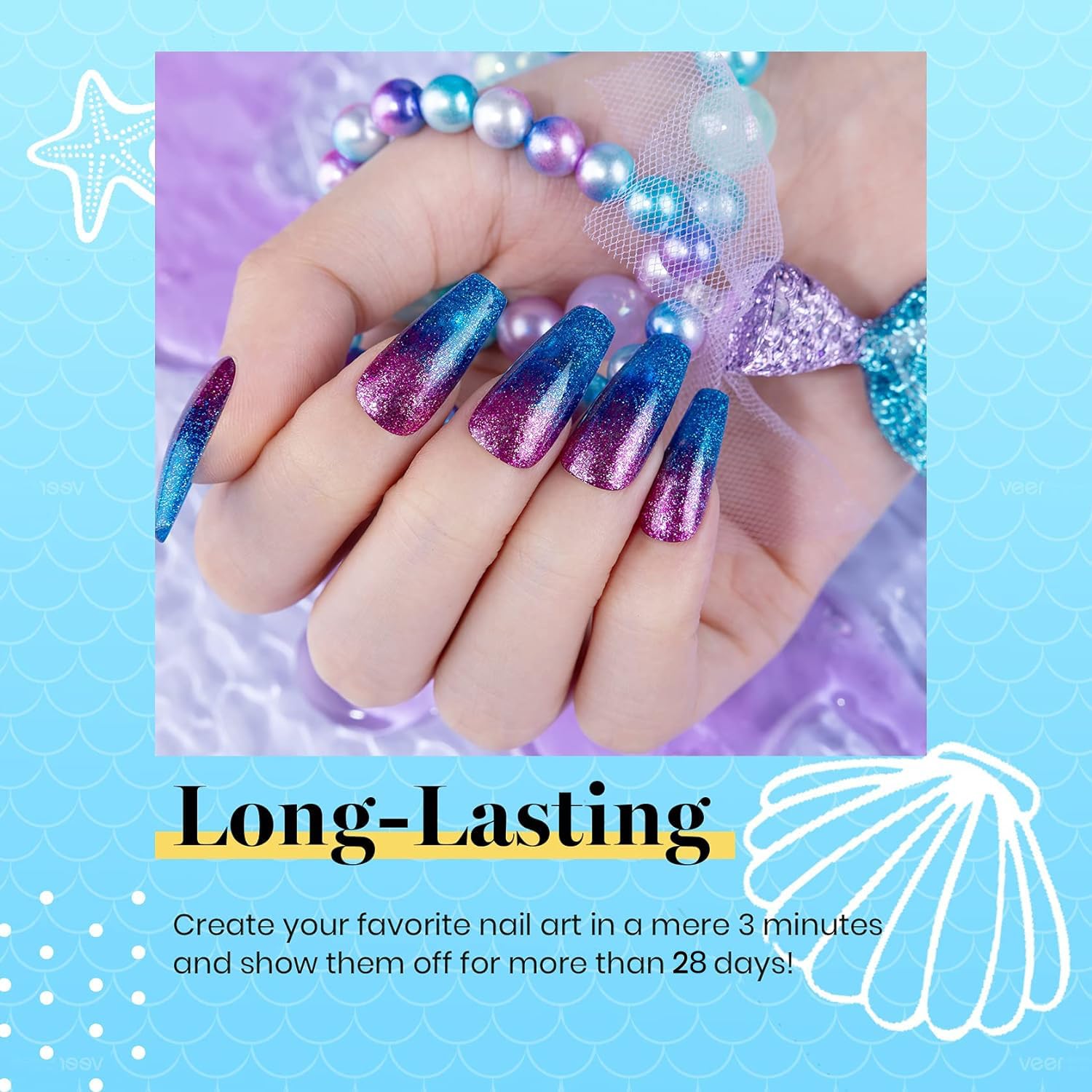 Foto 4 pulgar | Set De Esmaltes De Uñas En Gel Beetles Summer Mermaid, 20 Colores, 5 Ml - Venta Internacional.