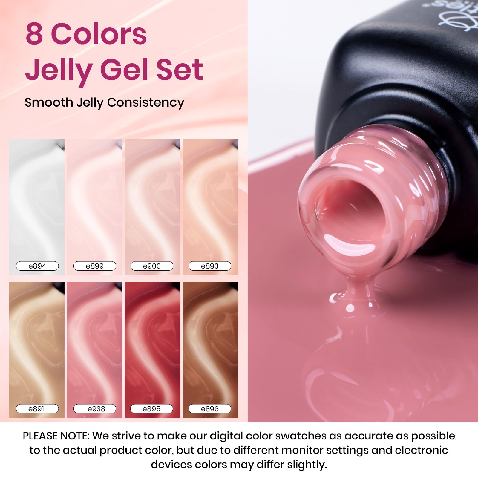 Foto 3 pulgar | Set De Esmaltes De Uñas Beetles Jelly Gel Sweet Temptation, 8 Colores - Venta Internacional.