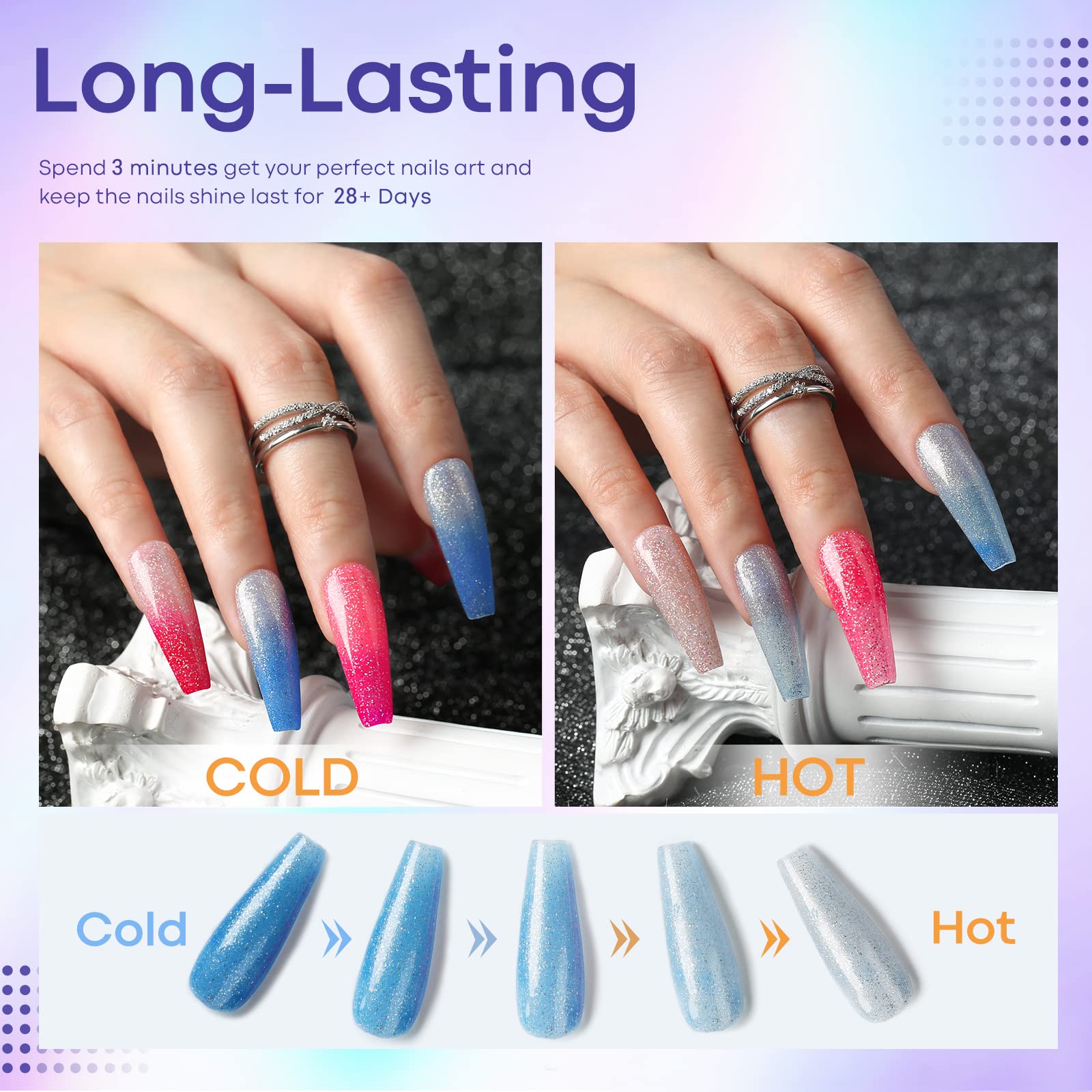 Foto 5 pulgar | Set De Esmaltes De Uñas En Gel Modelones Mood Temperature Color Changing - Venta Internacional.