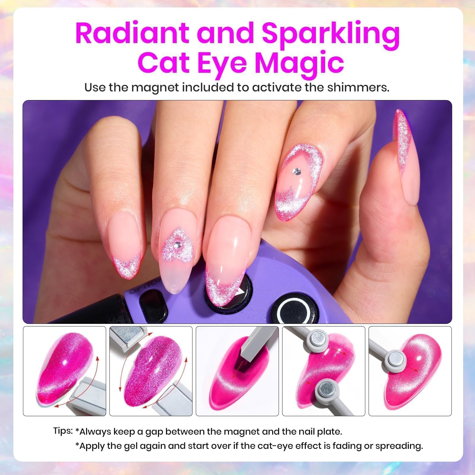 Foto 5 pulgar | Set De Esmaltes De Uñas En Gel Beetles Cat Eye Glitter, 6 Colores, Para Mujer - Venta Internacional.
