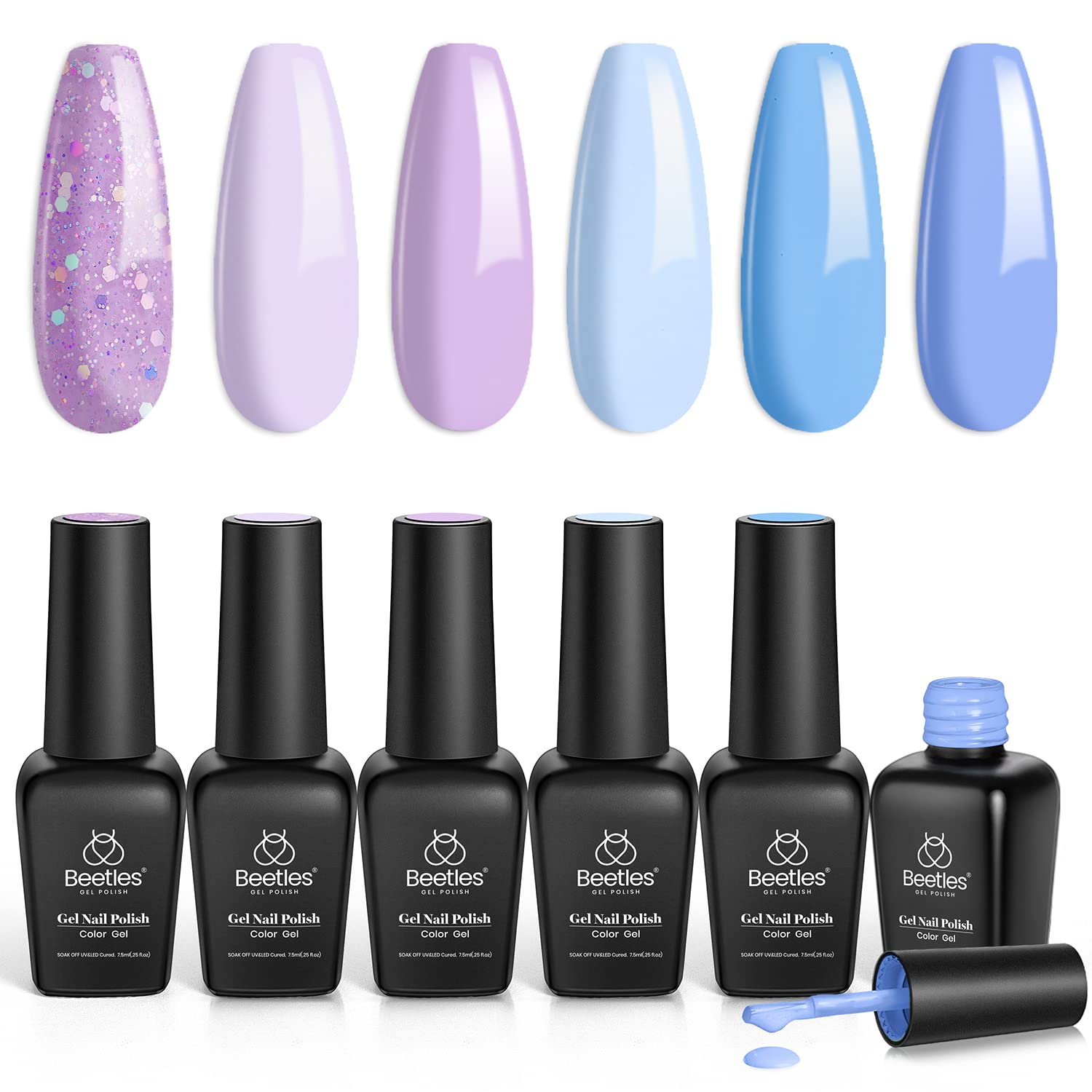 Foto 2 pulgar | Set de Esmaltes de Uñas en Gel con Forma de Escarabajos 6 Colores - Venta Internacional
