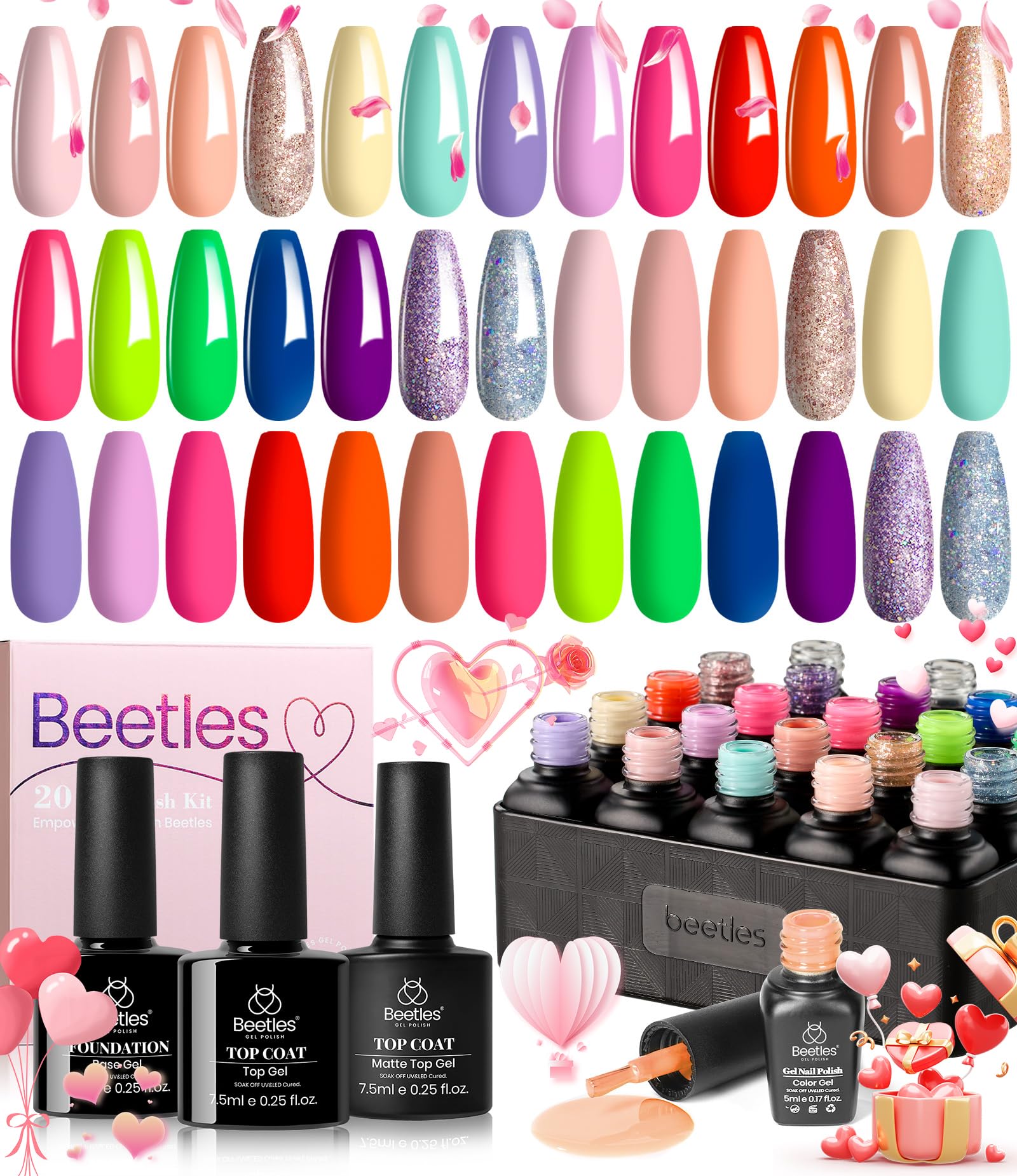 Foto 2 pulgar | Set De Esmaltes De Uñas En Gel Beetles Spring, 23 Unidades, Pastel Brillante - Venta Internacional.