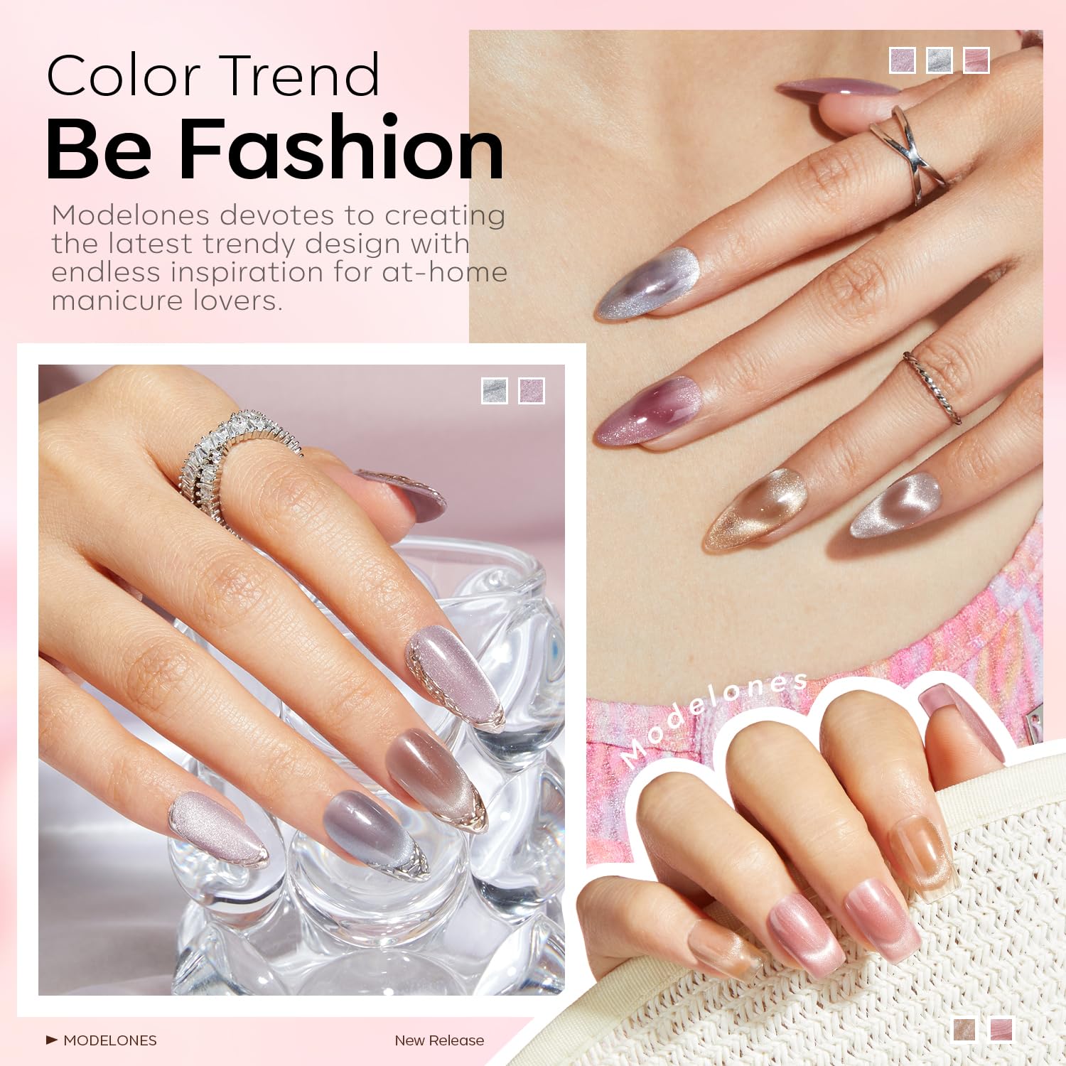 Foto 3 | Set De Esmaltes De Uñas Modelones Cat Eye Gel, 6 Colores, 7 Ml, Con Imán - Venta Internacional.