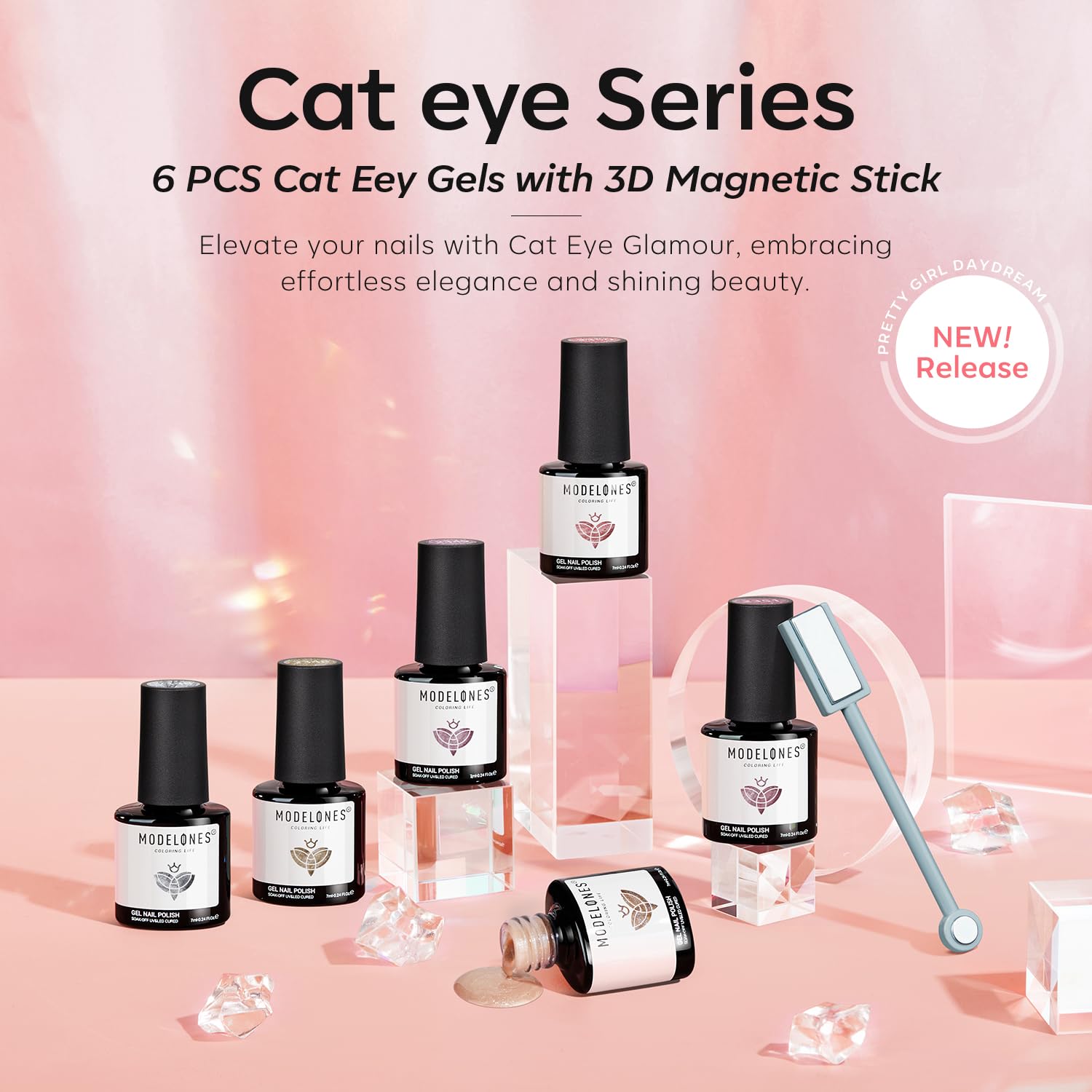 Foto 7 pulgar | Set De Esmaltes De Uñas Modelones Cat Eye Gel, 6 Colores, 7 Ml, Con Imán - Venta Internacional.