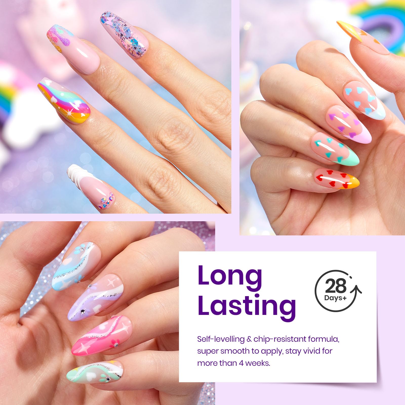 Foto 4 | Set De Esmaltes De Uñas Beetles Pastel Gel, 24 Unidades, Con Capa Superior Y Base - Venta Internacional.