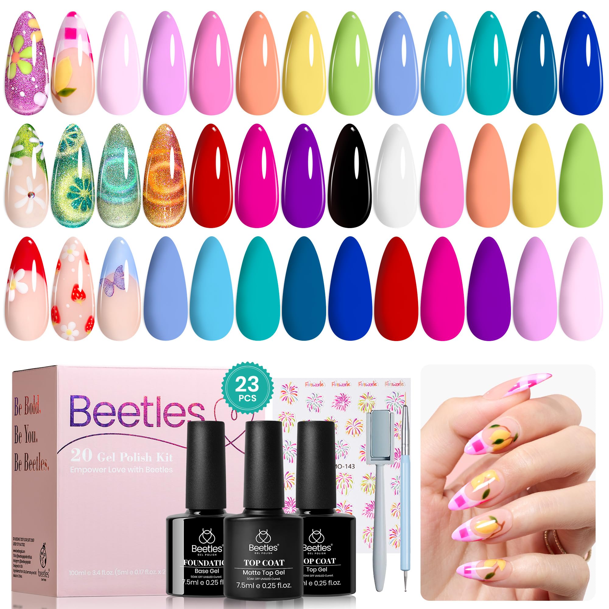 Foto 2 pulgar | Set De Esmaltes De Uñas Beetles Gel Esmalte Esmalte Cat Eye 20 Colores - Venta Internacional.