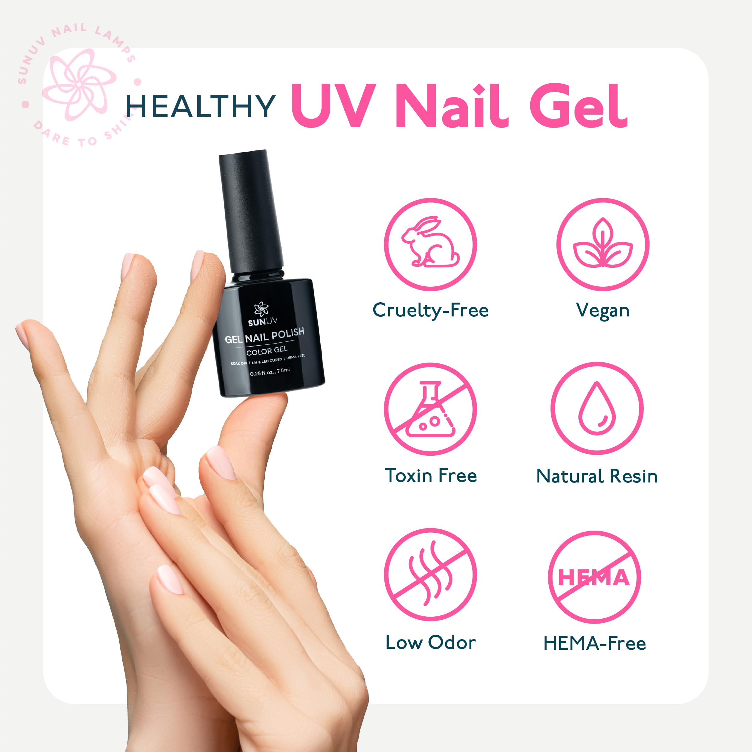 Foto 4 pulgar | Kit De Esmalte De Uñas En Gel Sunuv Hema Free, 6 Colores Con Lámpara Uv - Venta Internacional.