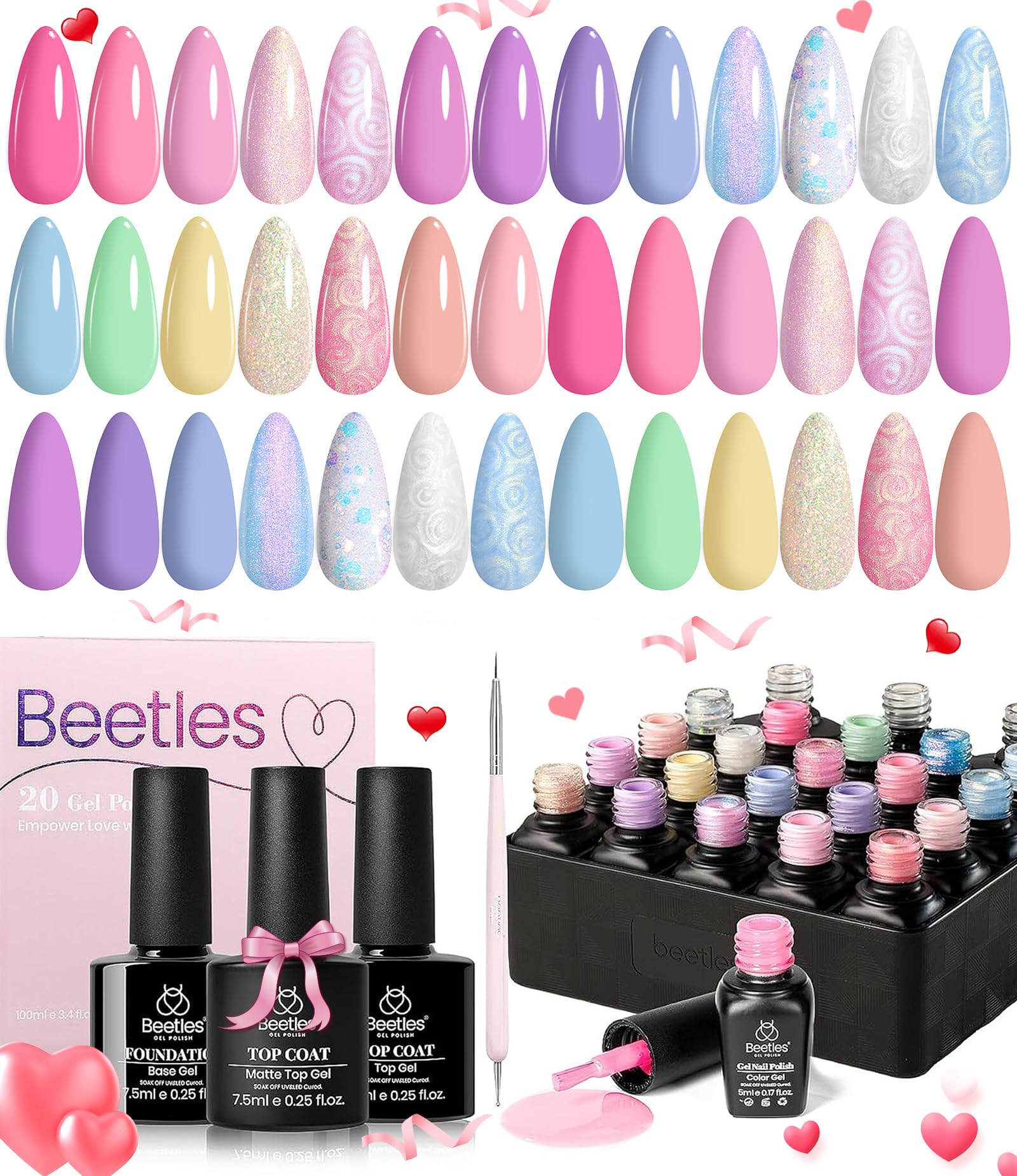 Foto 2 pulgar | Set De Esmaltes De Uñas En Gel Beetles, 24 Colores, 5 Ml, Con Capa Base - Venta Internacional.