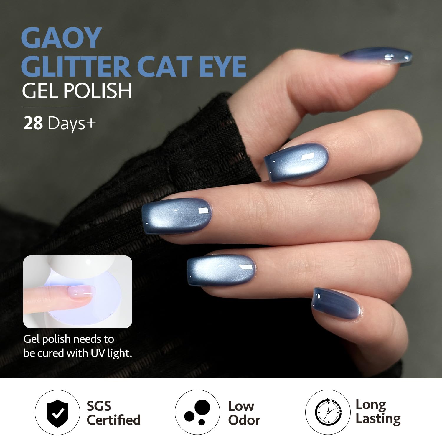 Foto 5 pulgar | Esmalte De Uñas Gaoy Jelly Blue Cat Eye Gel 16 Ml Con Imán 2990 - Venta Internacional.
