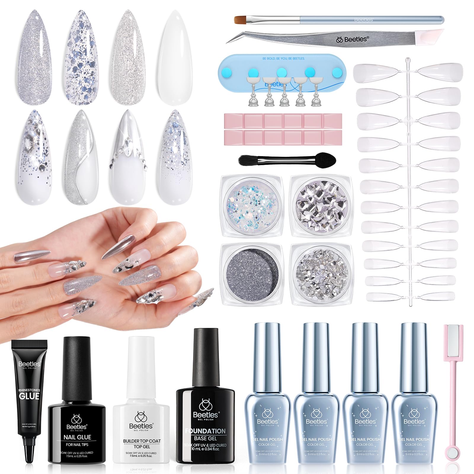 Set De Esmaltes De Uñas Beetles Glitter Gel Christmas 4 Colores - Venta Internacional.