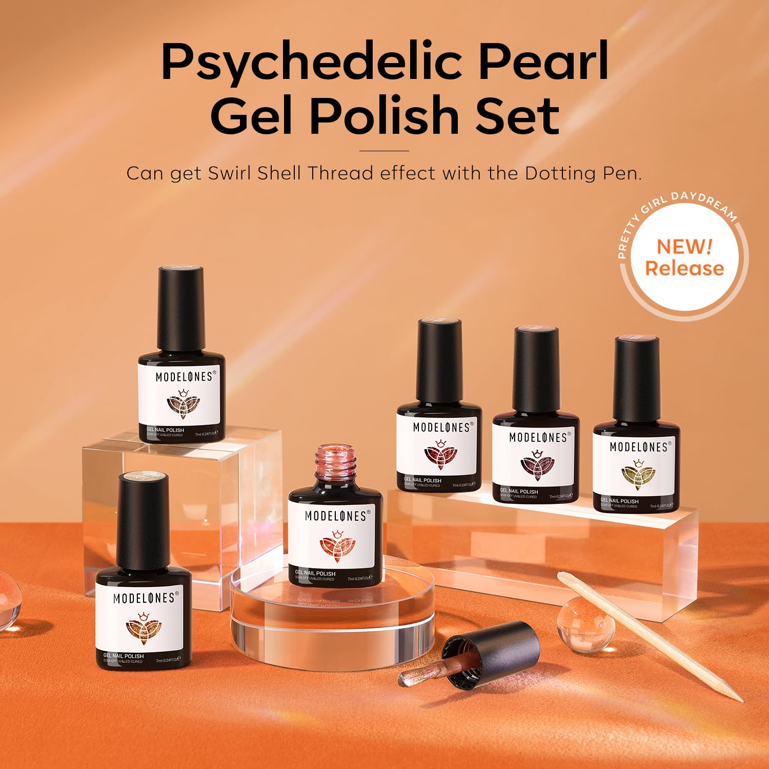 Foto 6 pulgar | Set De Esmaltes De Uñas En Gel Modelones, 6 Colores, Marrón Perla Y Naranja - Venta Internacional.