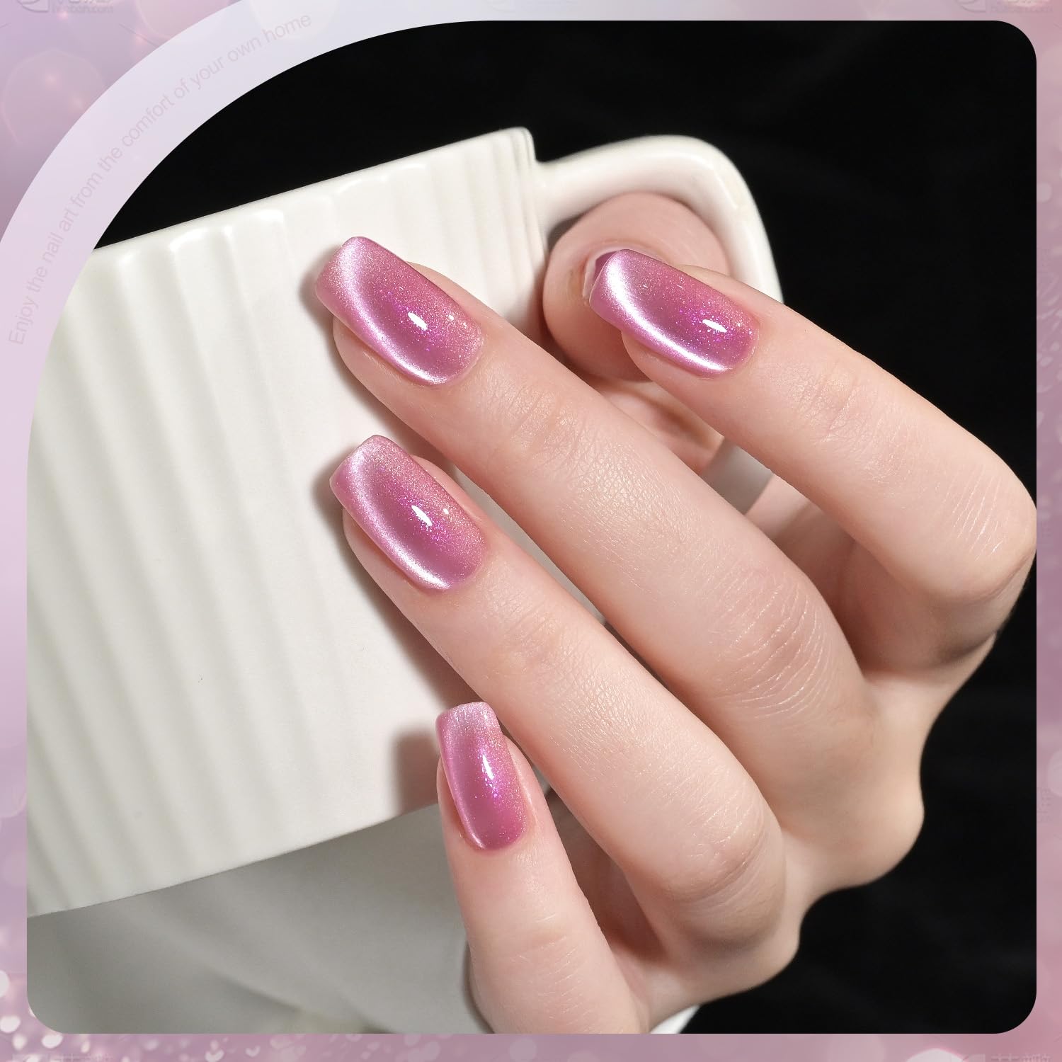 Foto 4 pulgar | Esmalte De Uñas Gaoy Pink Cat Eye Gel, 16 Ml, Holográfico Con Imán - Venta Internacional.