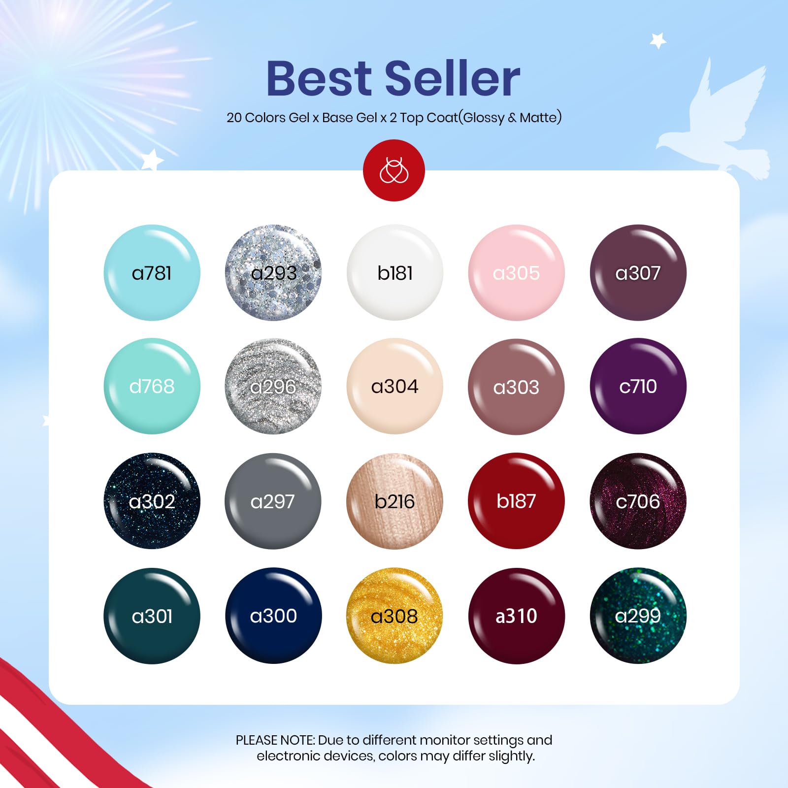 Foto 3 pulgar | Kit De Esmalte En Gel Beetles Free Spirit Collection, 20 Unidades - Venta Internacional.