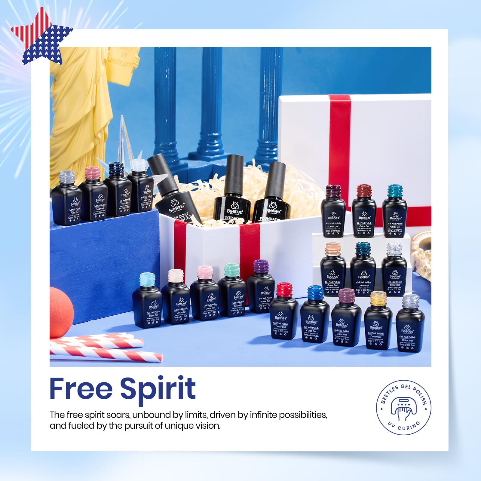 Foto 4 pulgar | Kit De Esmalte En Gel Beetles Free Spirit Collection, 20 Unidades - Venta Internacional.