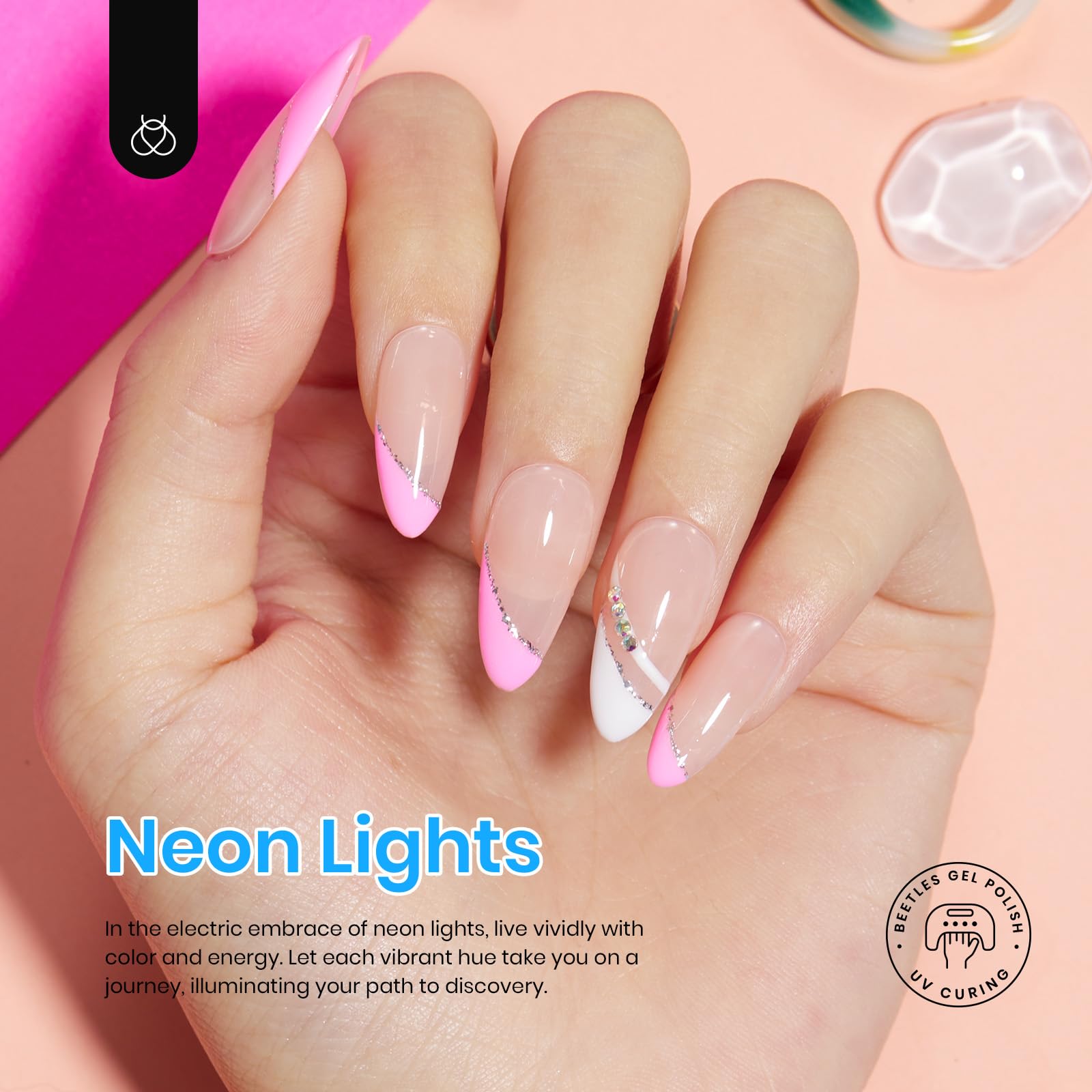 Foto 4 pulgar | Set De Esmaltes De Uñas Beetles Neon Gel Bright Rainbow, 6 Colores - Venta Internacional.