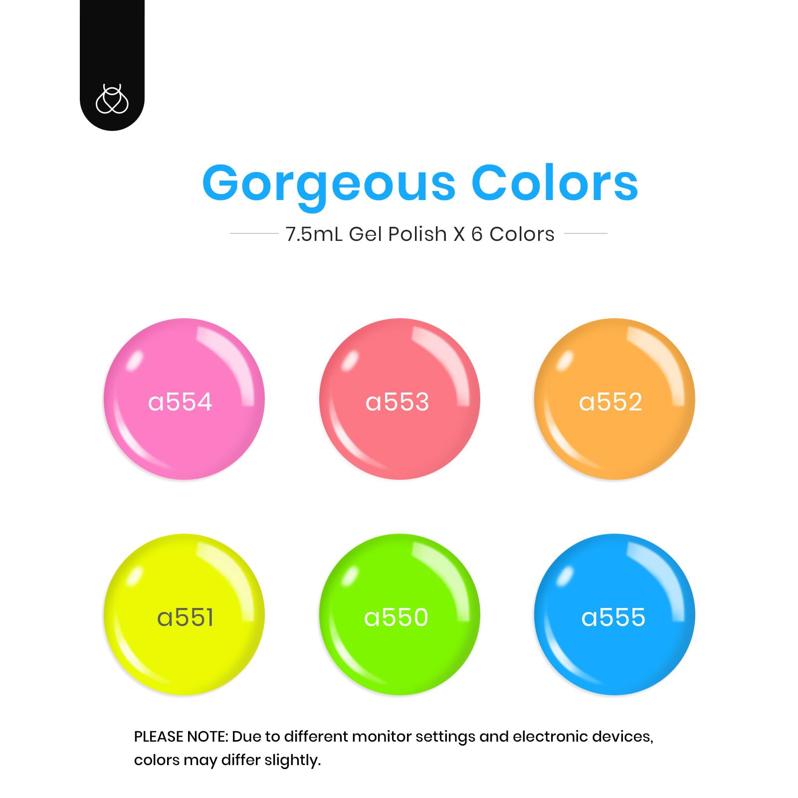 Foto 6 pulgar | Set De Esmaltes De Uñas Beetles Neon Gel Bright Rainbow, 6 Colores - Venta Internacional.