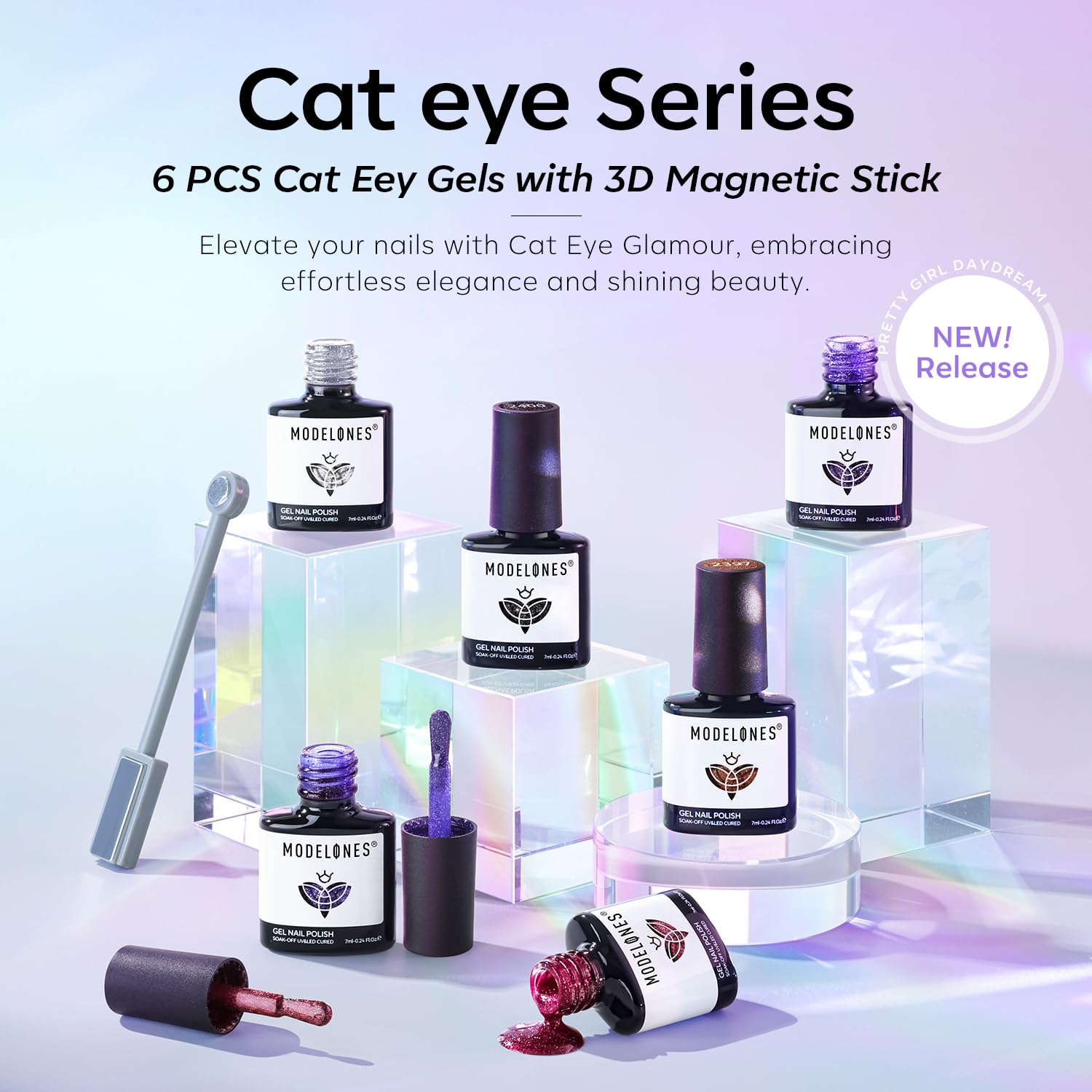 Foto 7 pulgar | Set De Esmaltes De Uñas Modelones Cat Eye Gel, 6 Colores, 7 Ml, Con Imán - Venta Internacional.
