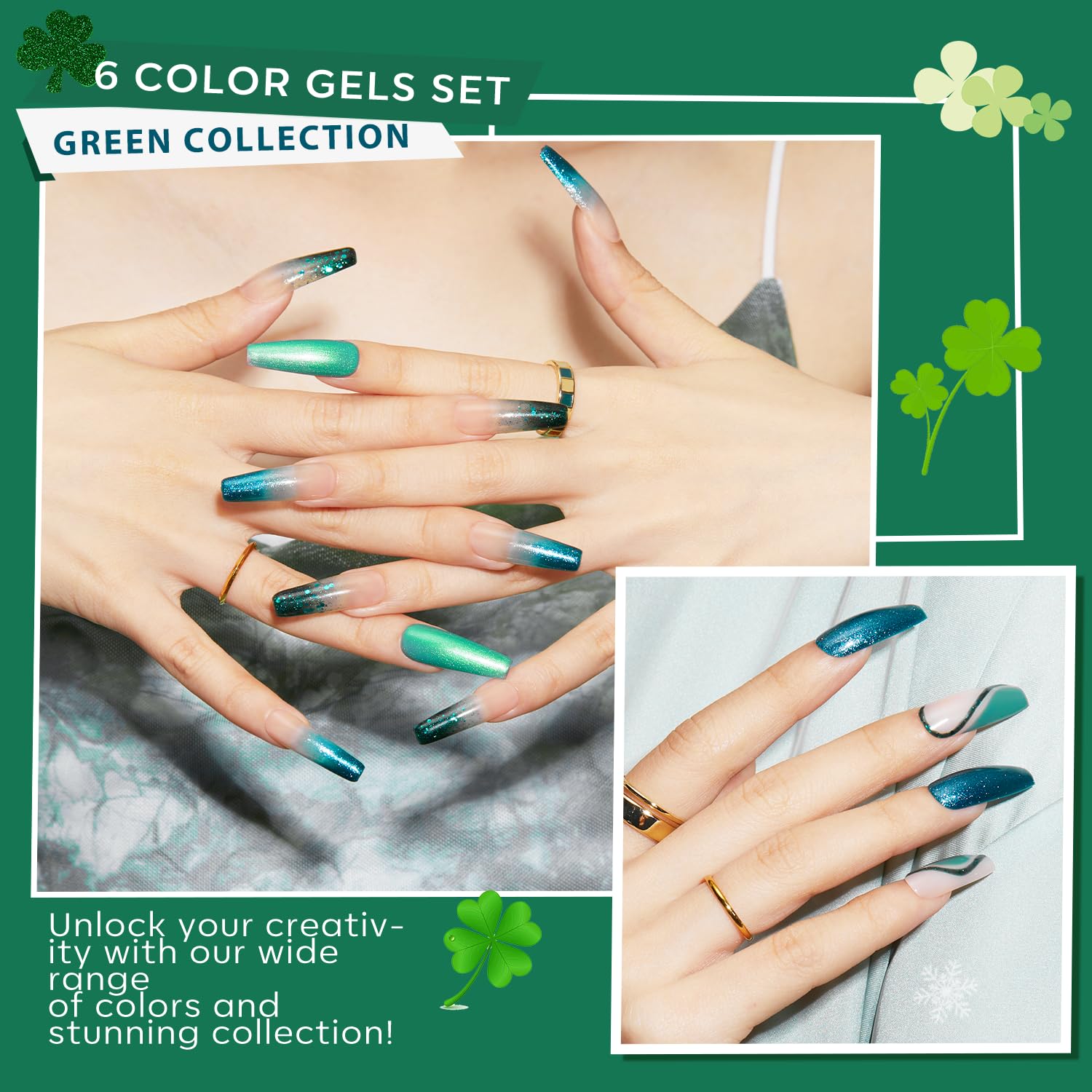 Foto 5 pulgar | Set De Esmaltes De Uñas En Gel Modelones Ethereal Green, 6 Colores, 7 Ml - Venta Internacional.
