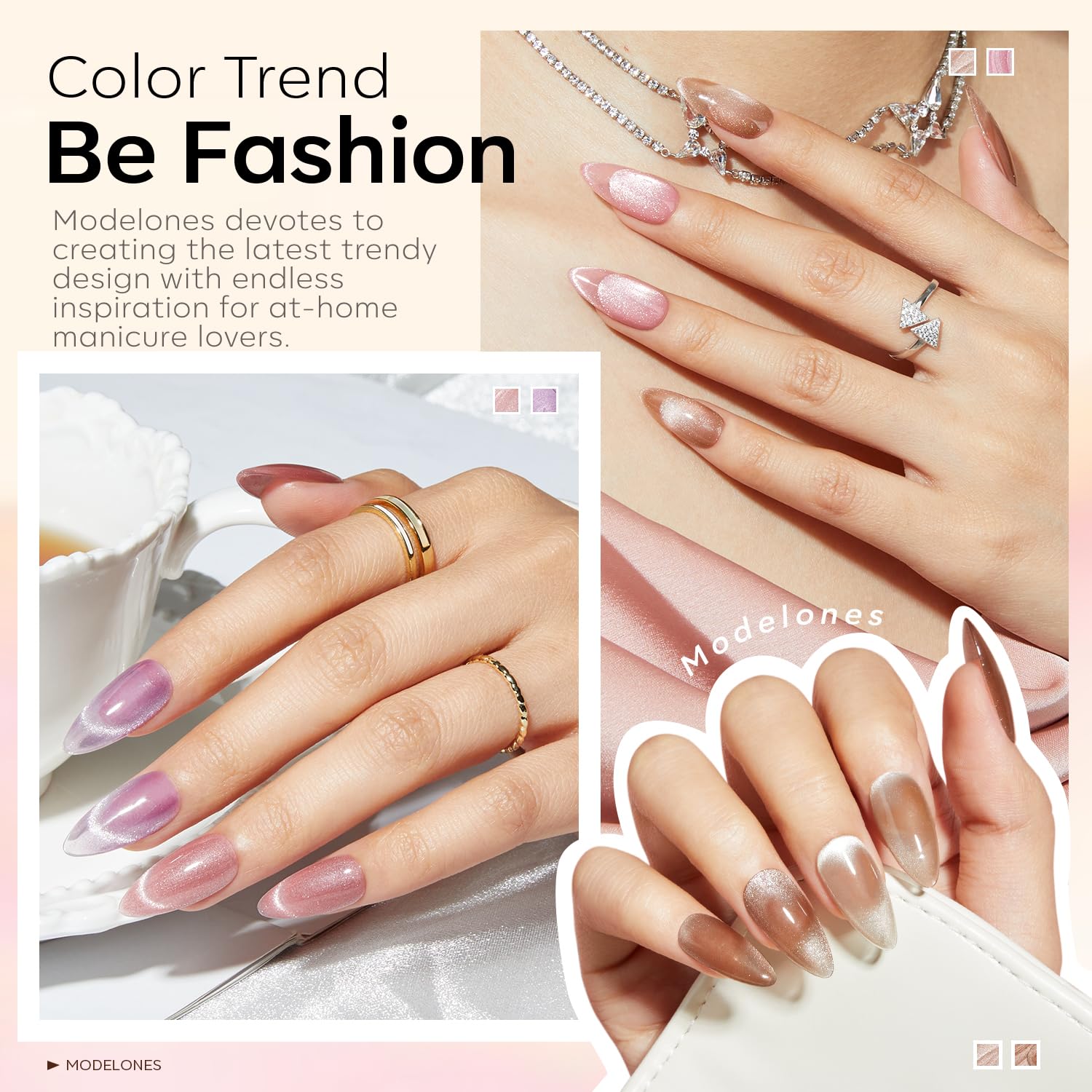 Foto 4 pulgar | Set De Esmaltes De Uñas Modelones Cat Eye Gel, 6 Colores, 7 Ml, Con Imán - Venta Internacional.
