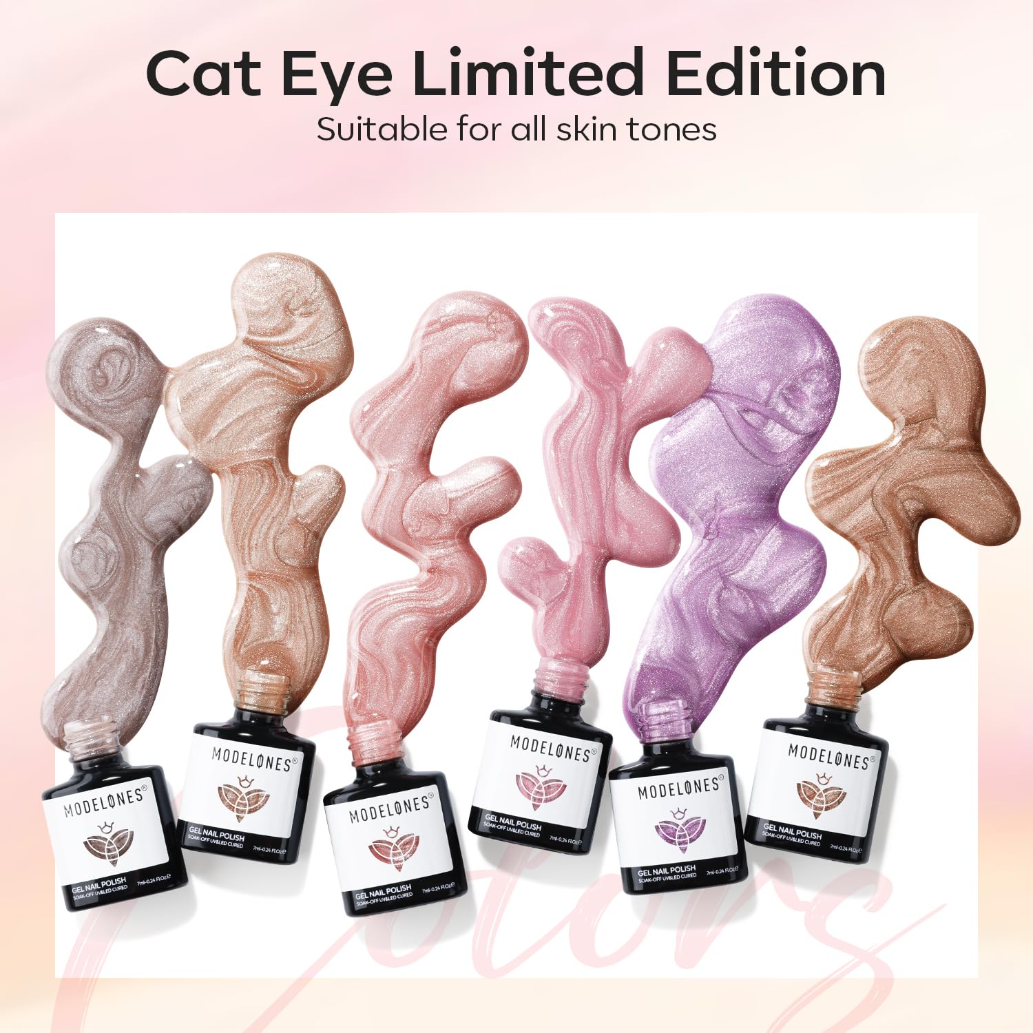 Foto 5 pulgar | Set De Esmaltes De Uñas Modelones Cat Eye Gel, 6 Colores, 7 Ml, Con Imán - Venta Internacional.