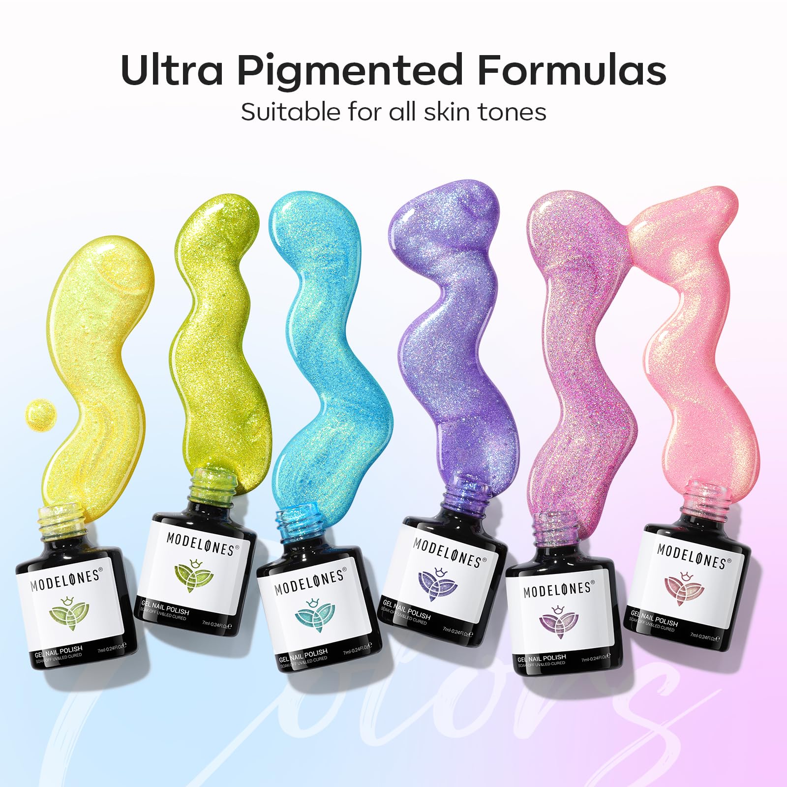 Foto 5 pulgar | Set De Esmaltes De Uñas En Gel Modelones, 6 Colores Pastel Shimmer - Venta Internacional.
