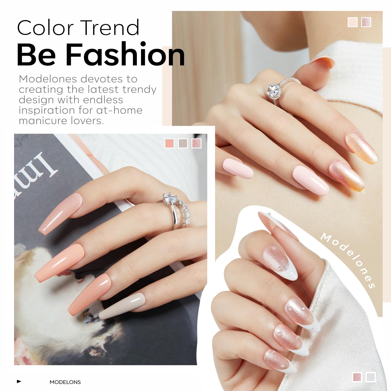 Foto 3 | Set De Esmaltes De Uñas En Gel Modelones, 6 Colores, Purpurina Neutra - Venta Internacional.