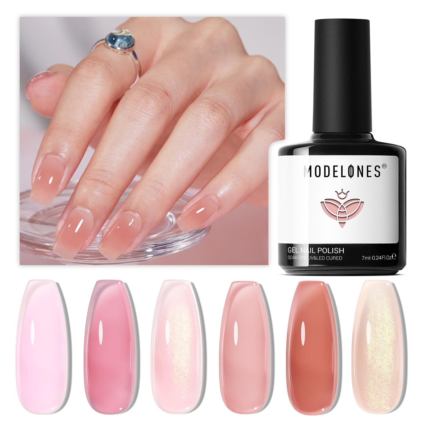 Foto 1 | Set De Esmaltes De Uñas En Gel Modelones Jelly Gel Polish 6 Colores - Venta Internacional.