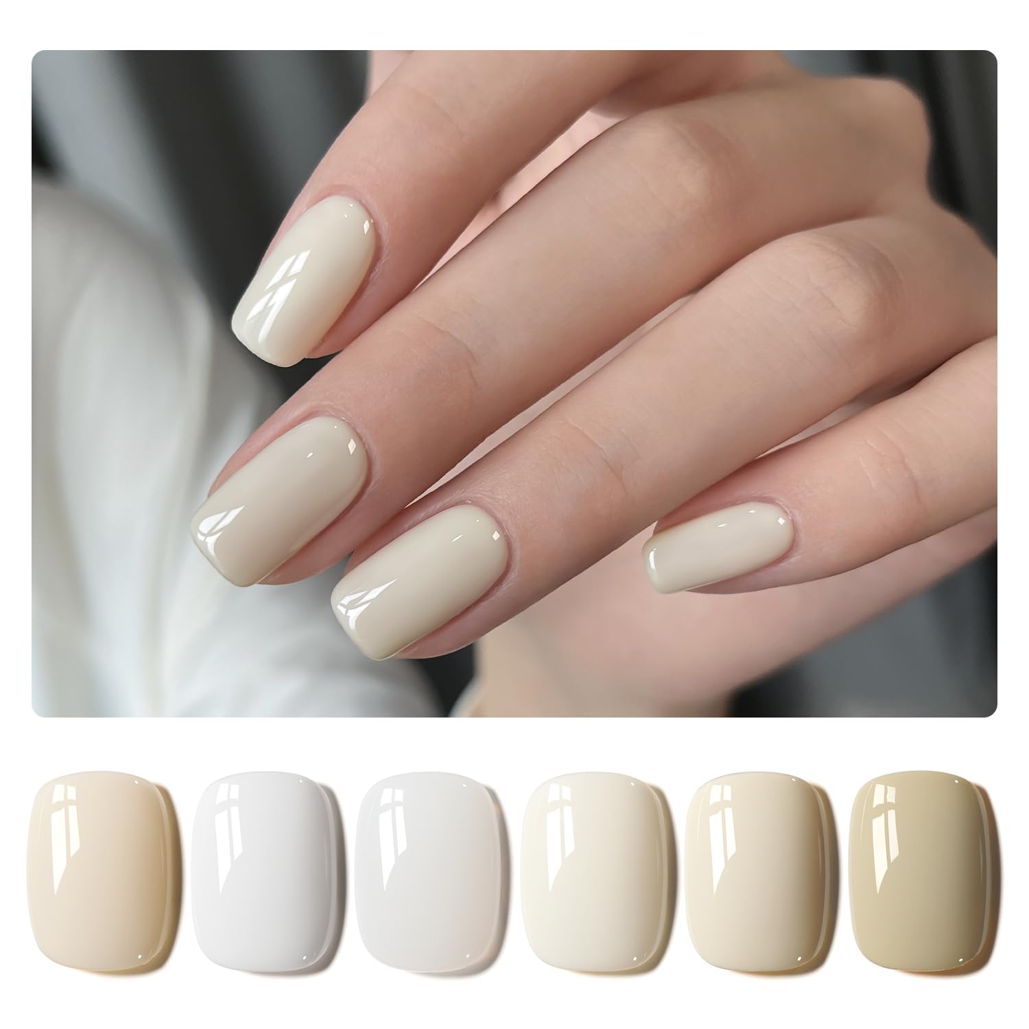 Foto 2 pulgar | Set De Esmaltes De Uñas En Gel Gaoy White Jelly Milky, 6 Colores, 7,3 Ml - Venta Internacional.