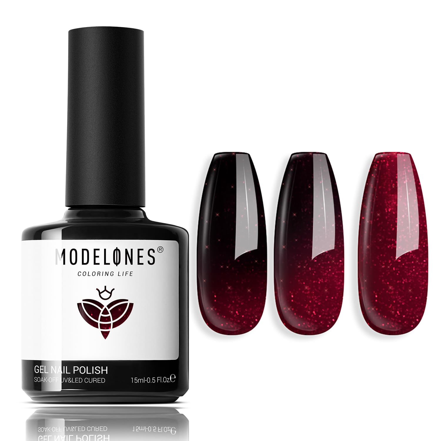 Foto 2 pulgar | Esmalte De Uñas En Gel Modelones Que Cambia De Color Rojo Burdeos, 15 Ml - Venta Internacional.