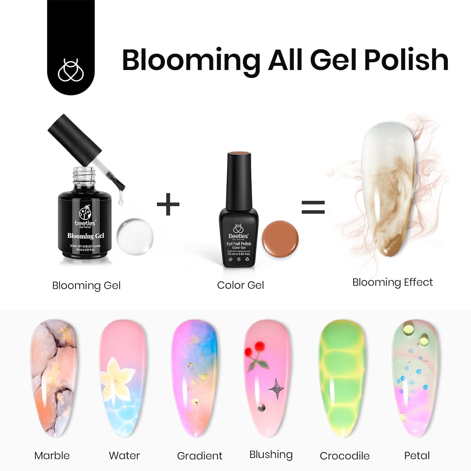 Foto 6 pulgar | Set De Gel Para Uñas Beetles Blooming Gel Y Capa Superior Base Que No Se Limpia, 3 Unidades - Venta Internacional.