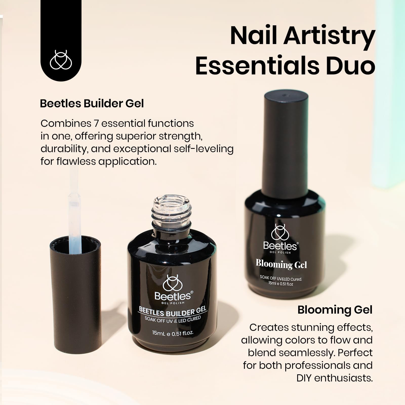 Foto 2 | Set De Esmaltes Para Uñas Beetles Builder Gel Para Uñas Y Gel Floreciente - Venta Internacional.