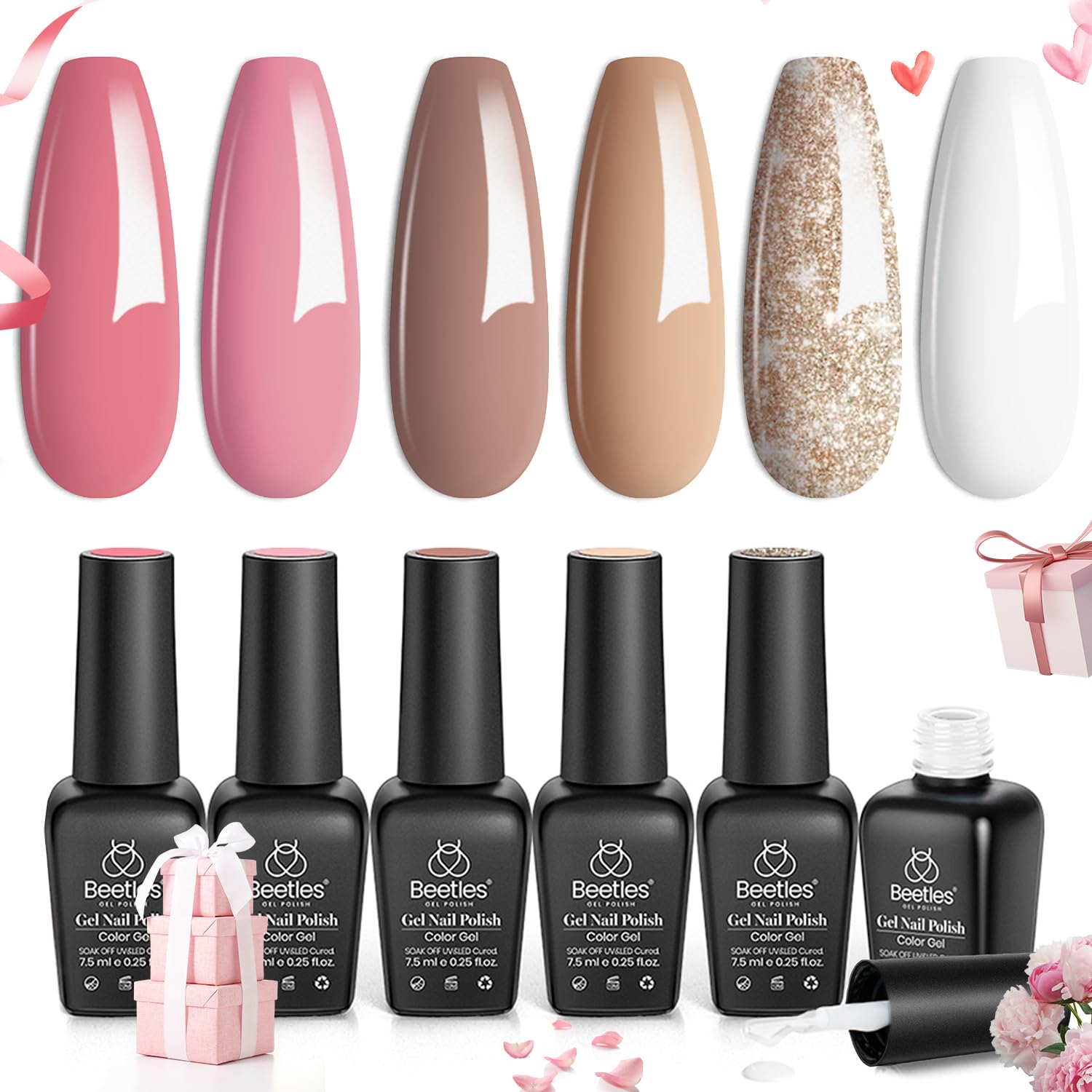 Foto 2 pulgar | Set De Esmaltes En Gel Beetles Desert Rose Collection, 6 Colores - Venta Internacional.