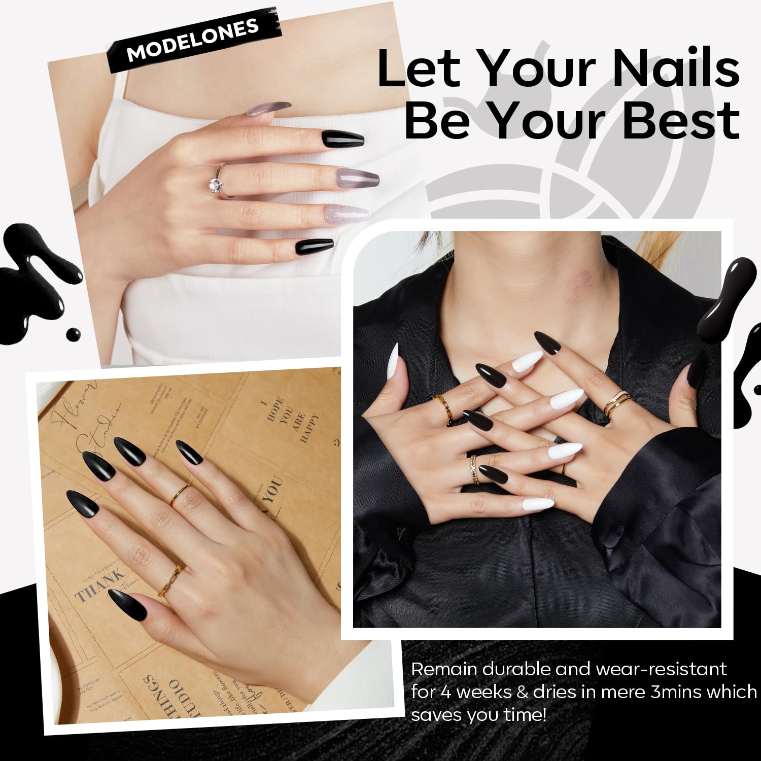 Foto 7 pulgar | Esmalte De Uñas En Gel Modelones, Color Negro, 15 Ml, Soak Off Winter Color - Venta Internacional.