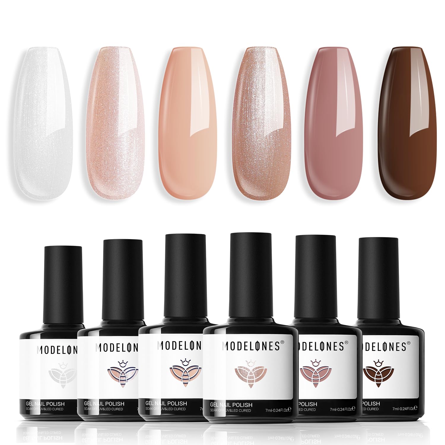 Foto 1 | Set De Esmaltes De Uñas En Gel Modelones, 6 Colores, Nude Hema Free - Venta Internacional.