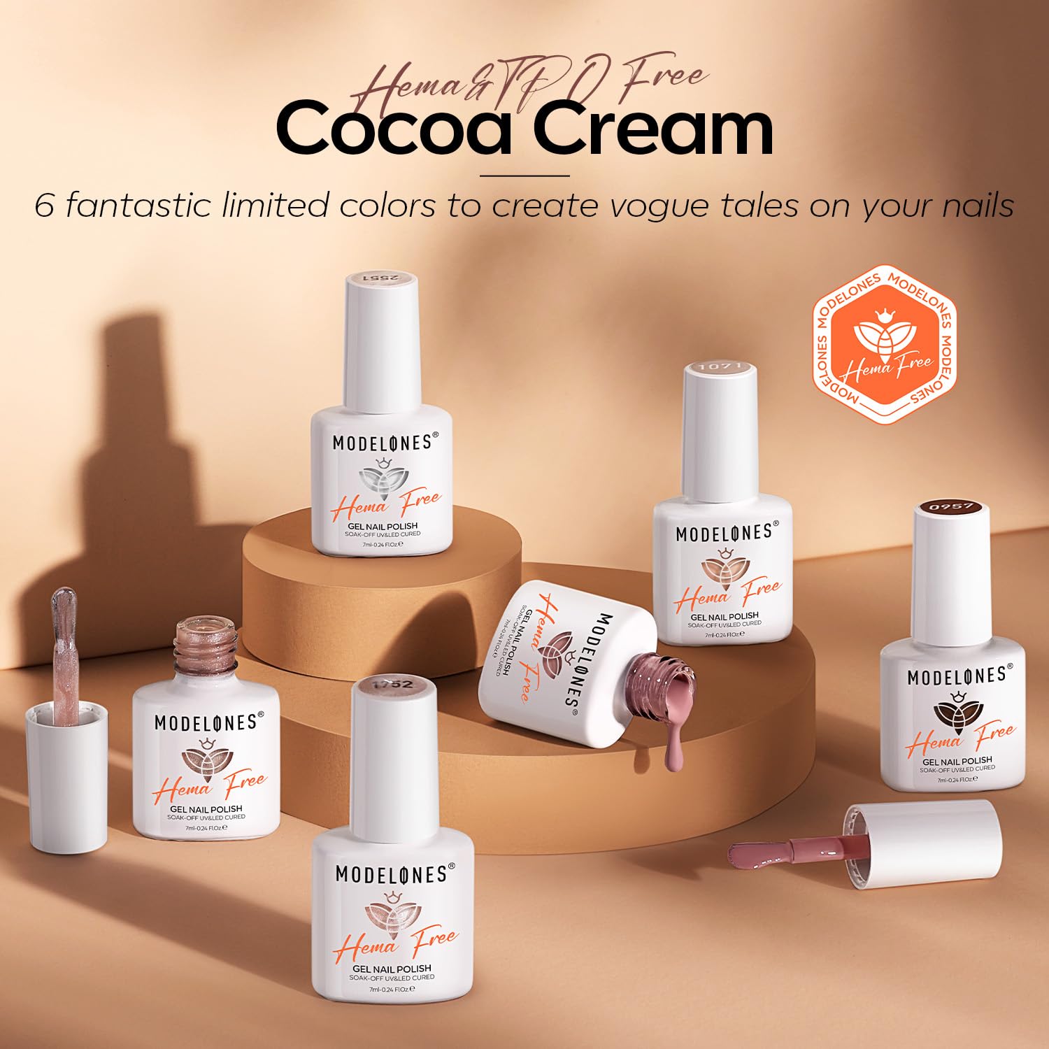 Foto 6 pulgar | Set De Esmaltes De Uñas En Gel Modelones, 6 Colores, Nude Hema Free - Venta Internacional.