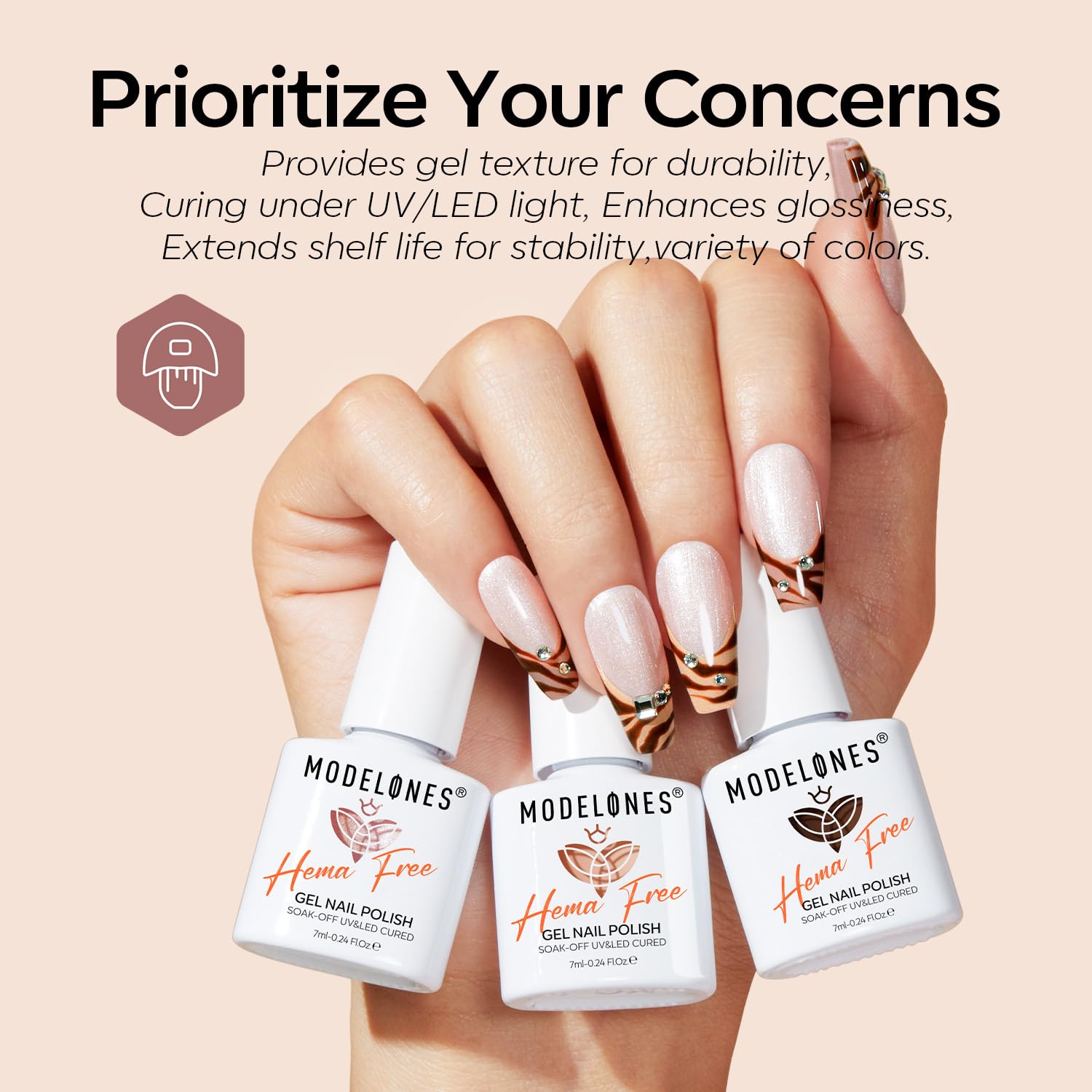 Foto 7 | Set De Esmaltes De Uñas En Gel Modelones, 6 Colores, Nude Hema Free - Venta Internacional.