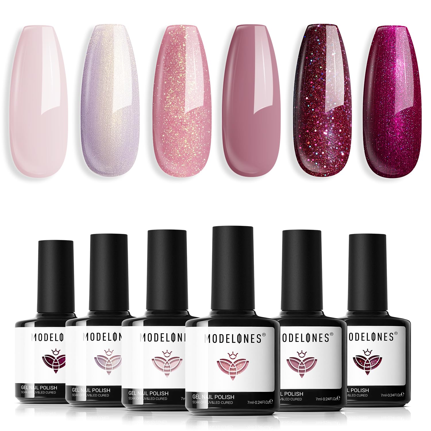 Foto 2 pulgar | Set De Esmaltes De Uñas En Gel Modelones Rose Garden, 6 Colores, 7 Ml - Venta Internacional.