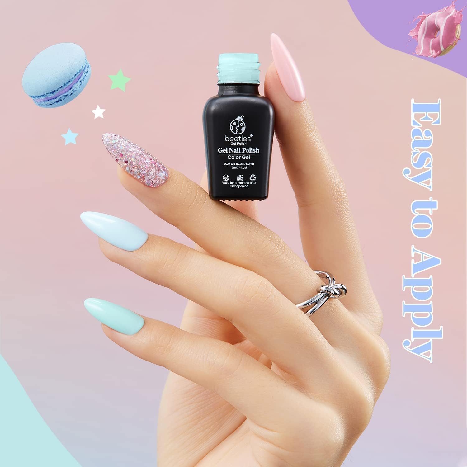 Foto 4 | Set De Esmaltes De Uñas Beetles Pastel Gel, 20 Colores, Regalo De Primavera - Venta Internacional.