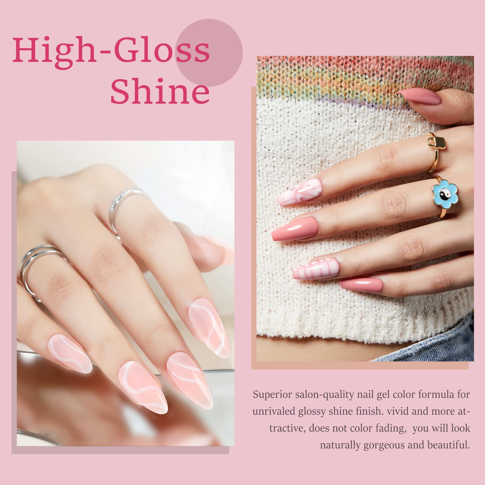 Foto 3 pulgar | Set de Esmaltes para Uñas de Gel Modelones 6 Colores Rosa Nude 7 ml c/u - Venta Internacional