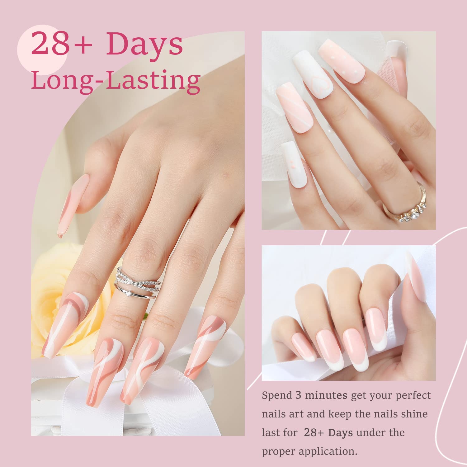 Foto 4 | Set de Esmaltes para Uñas de Gel Modelones 6 Colores Rosa Nude 7 ml c/u - Venta Internacional